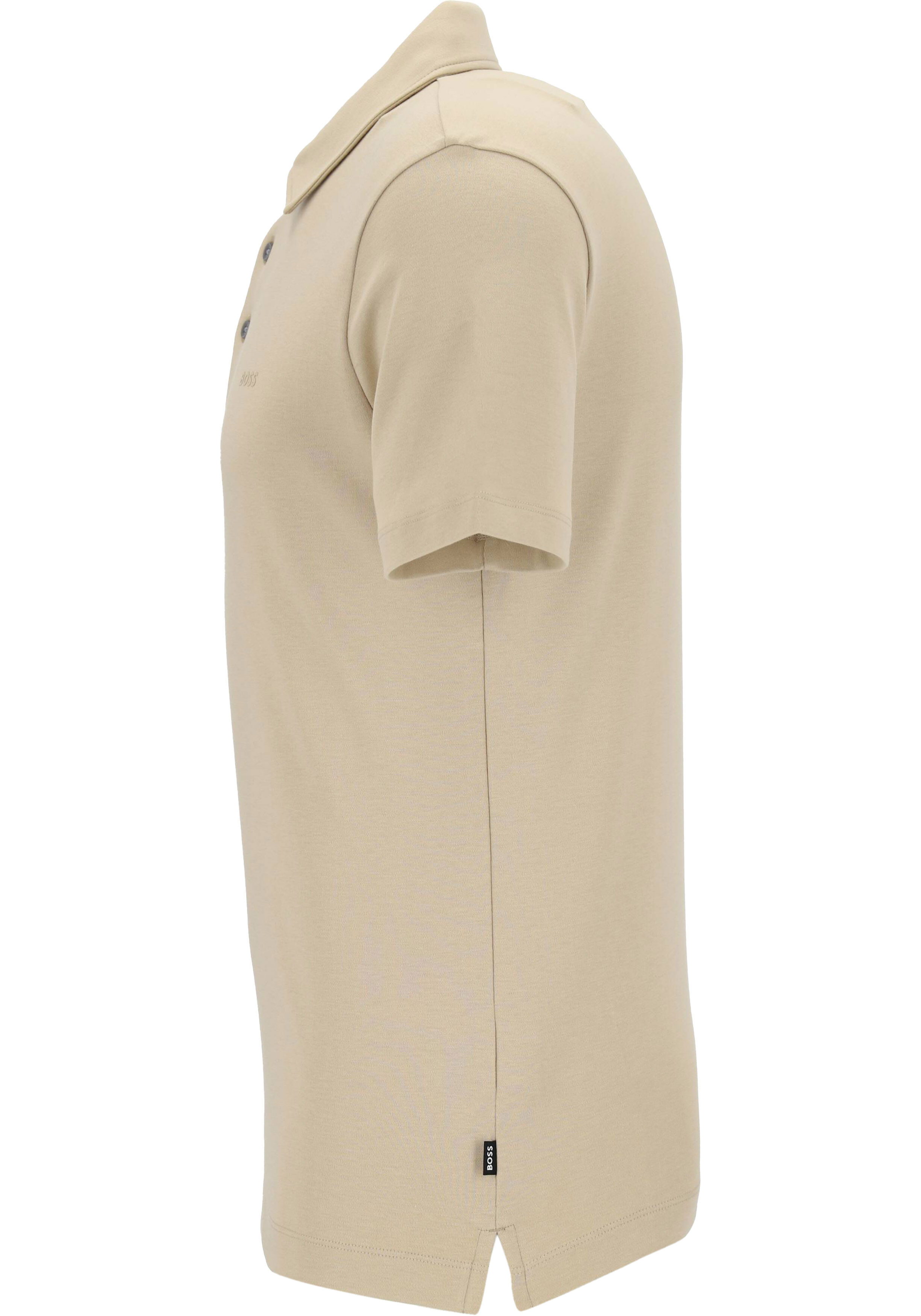 BOSS Palosh slim fit heren polo, pique, licht beige