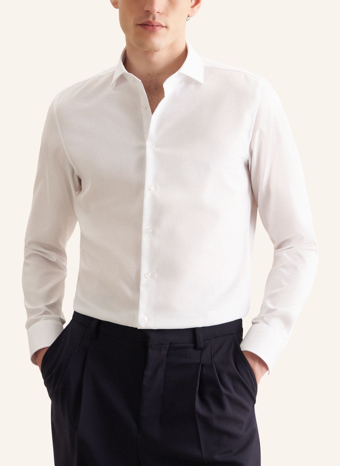 Seidensticker x-slim fit overhemd, structuur, wit