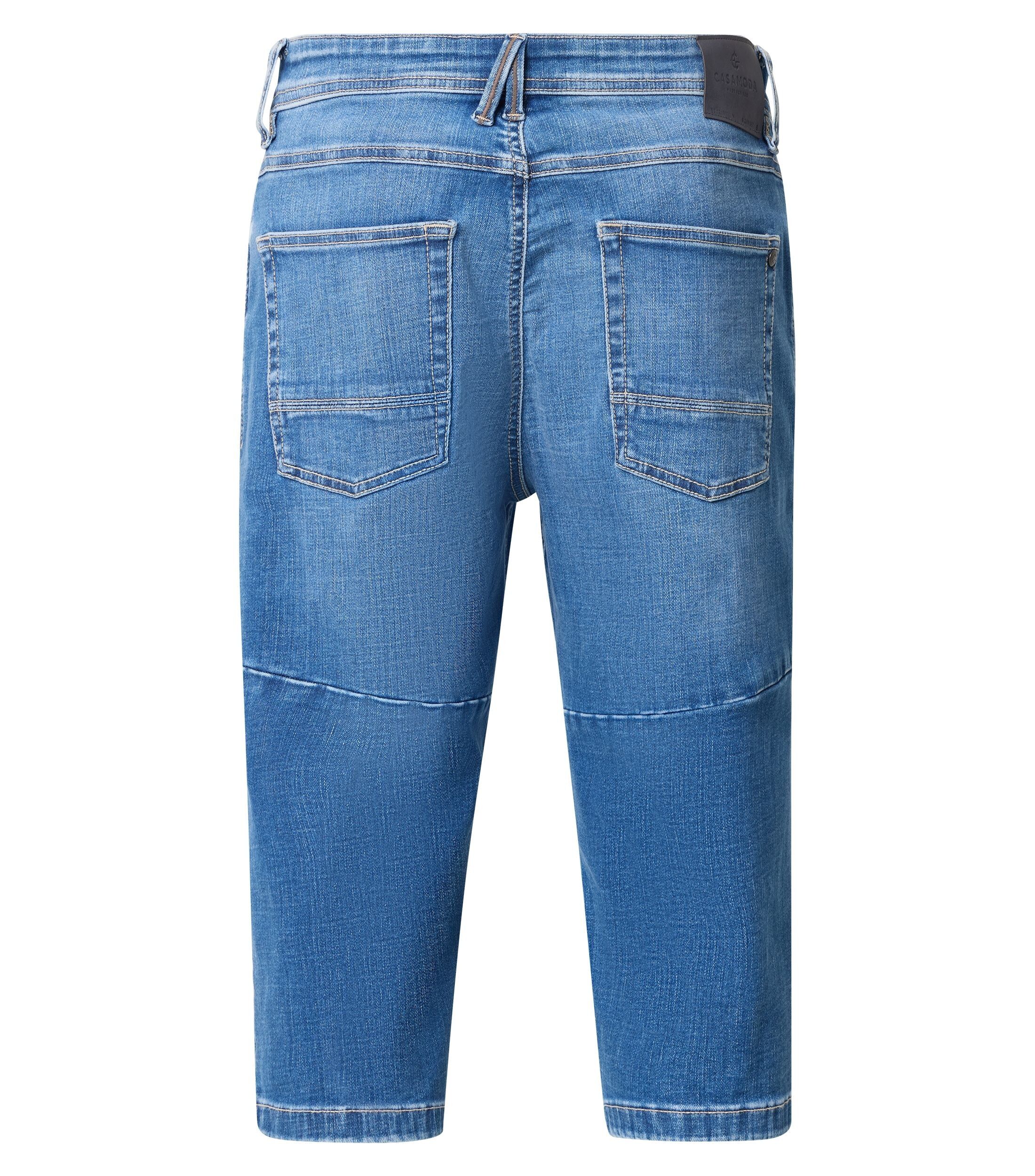 CASA MODA driekwart jeans STEVE, heren 5-pocket spijker bermuda over de knie, blauw