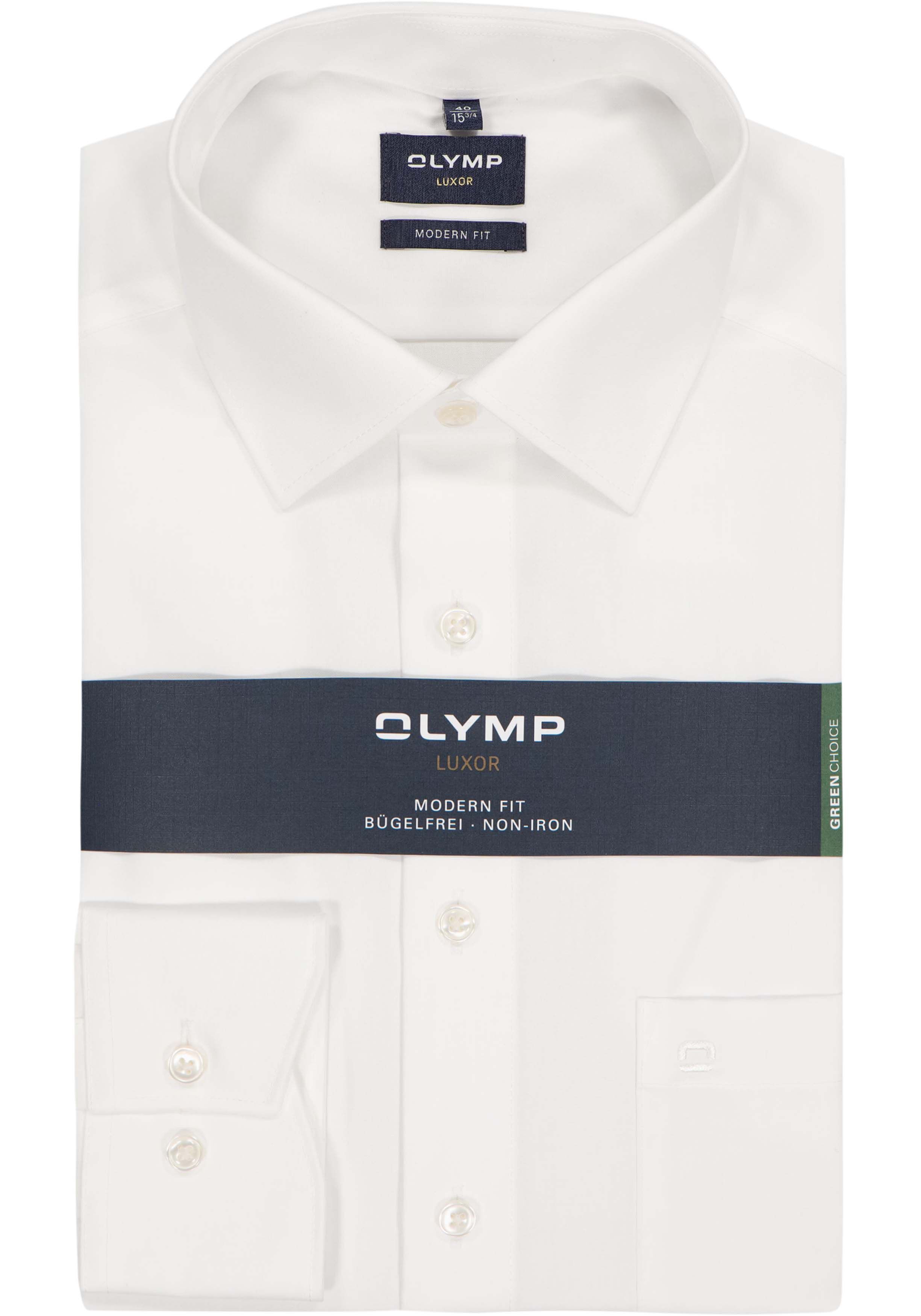OLYMP Luxor modern fit overhemd, beige of off white