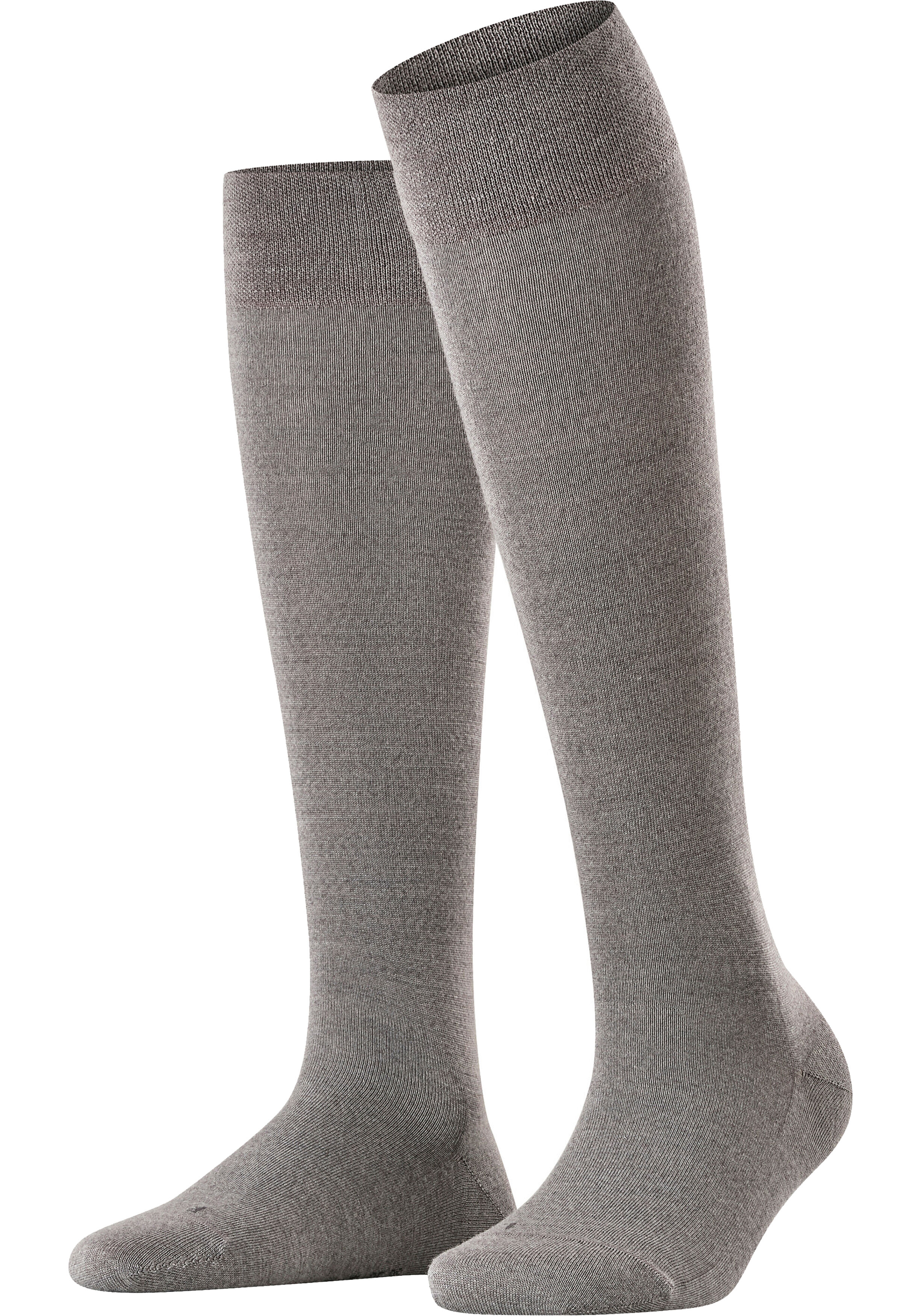FALKE Sensitive Berlin dames kniekousen, grijs (light grey mel.)