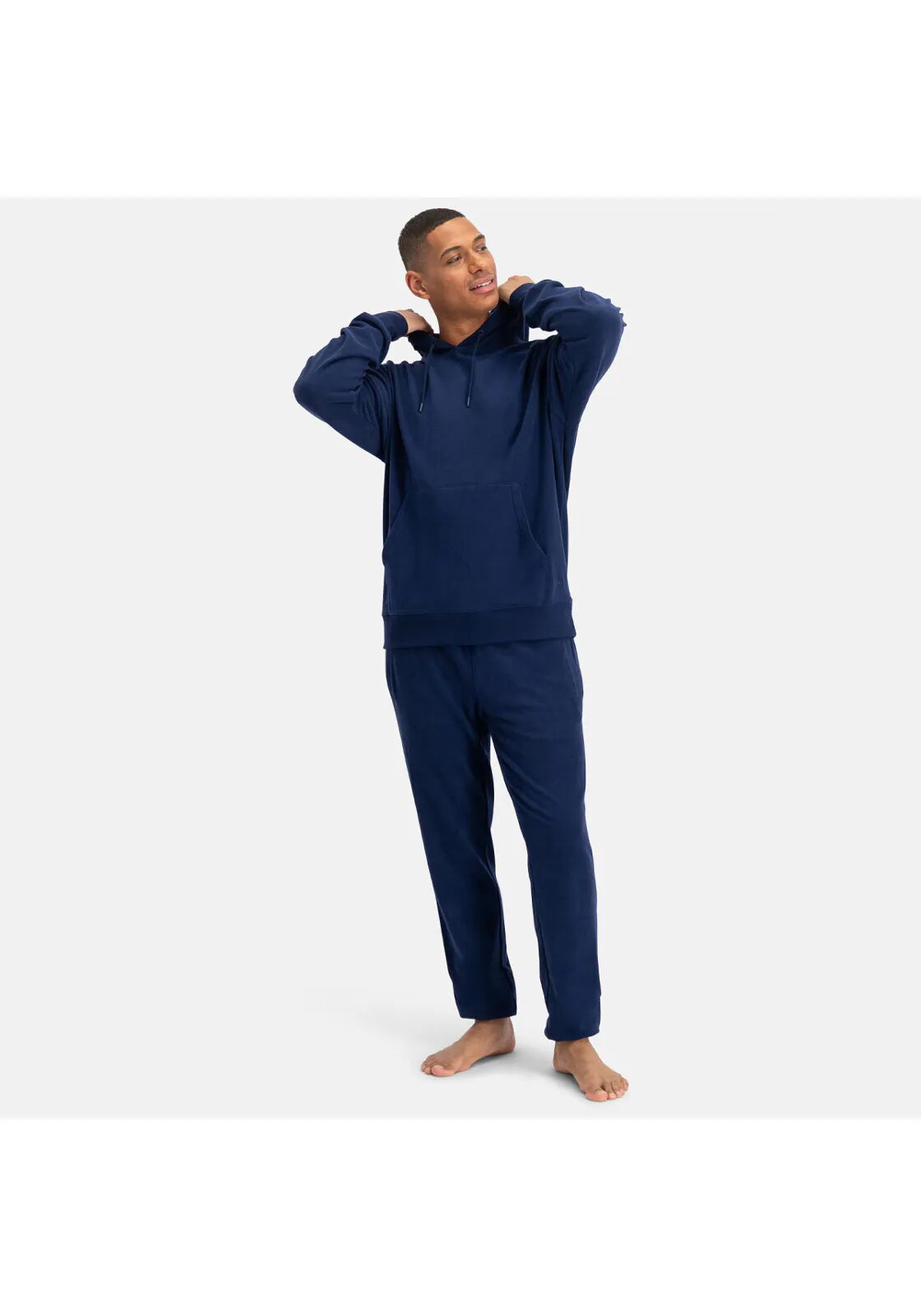Shop de look: Bamboo Basics heren lounge set blauw