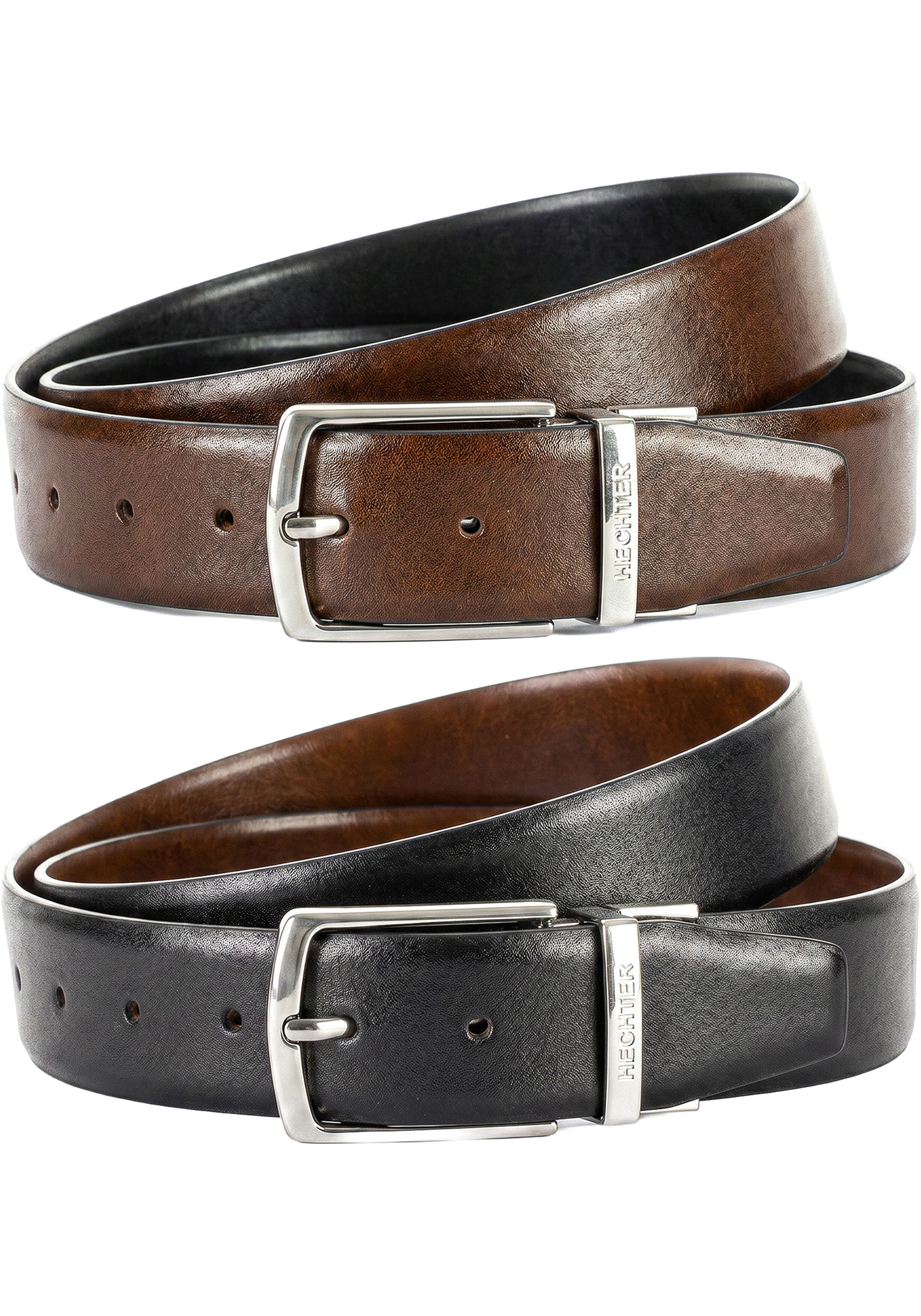 HECHTER leren heren riem, zwart