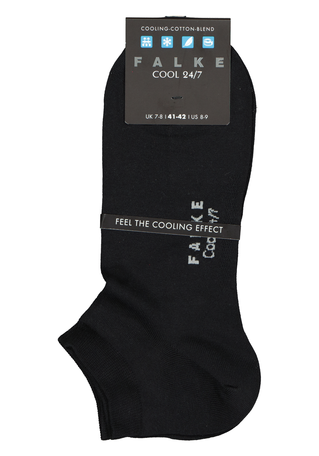3-4043874033008_falke_cool_1p_HR FALKE Cool 24/7 heren enkelsokken, zwart (black)