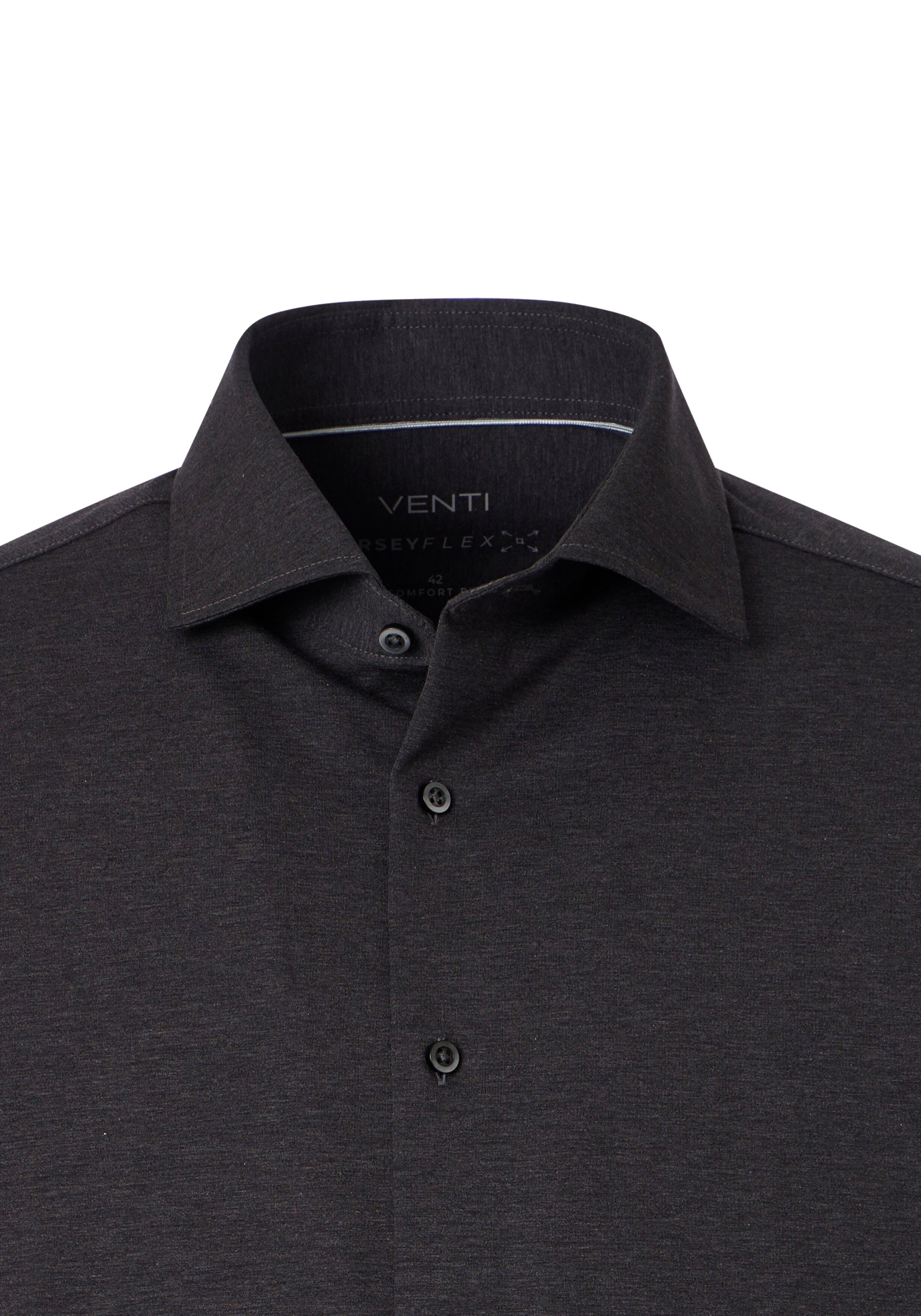 VENTI CASA MODA comfort fit overhemd, jersey, antraciet grijs