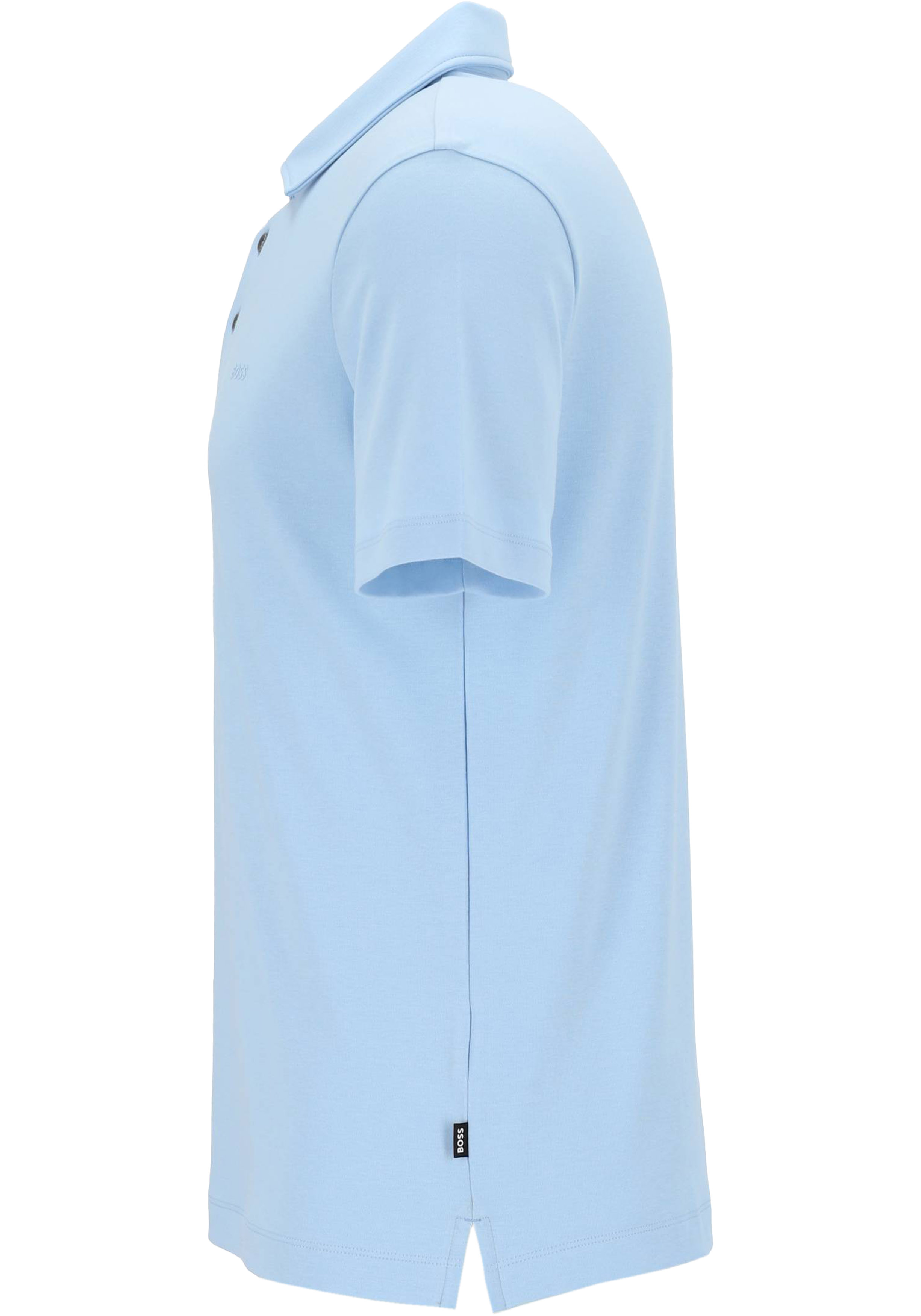 BOSS Palosh slim fit heren polo, pique, lichtblauw
