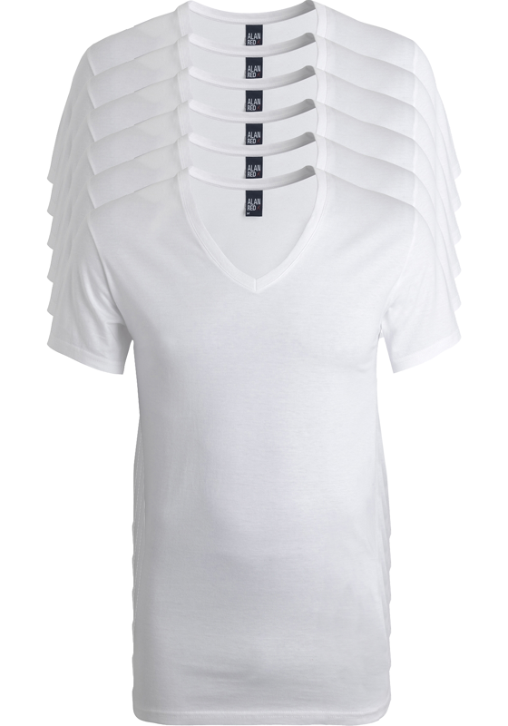 ALAN RED T-shirts Dean (6-pack), diepe V-hals, wit ALAN RED T-shirts Dean (6-pack), diepe V-hals, wit