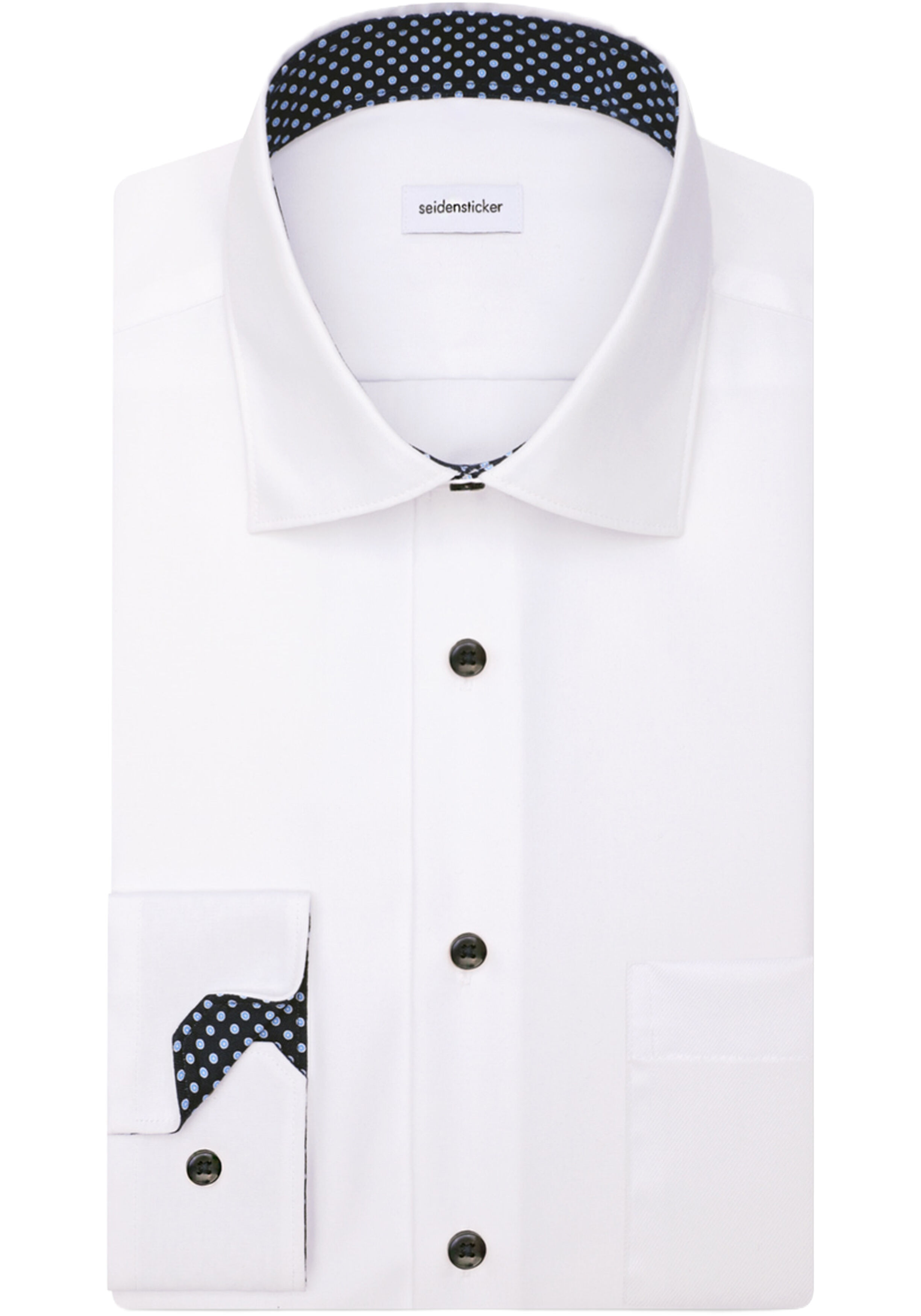 Seidensticker regular fit overhemd, popeline, wit