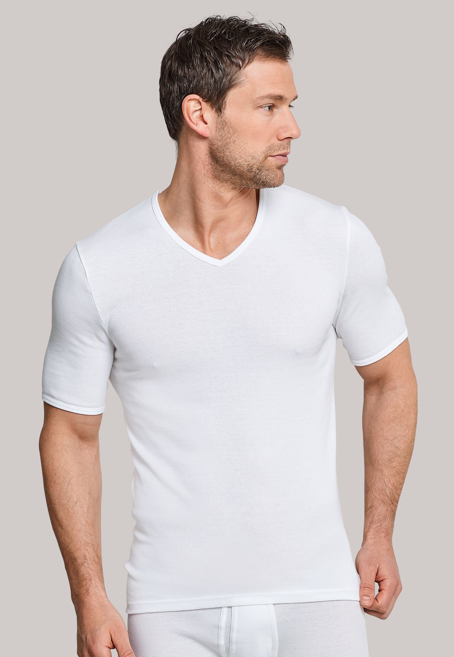 SCHIESSER Original Feinripp T-shirt (1-pack), V-hals, wit