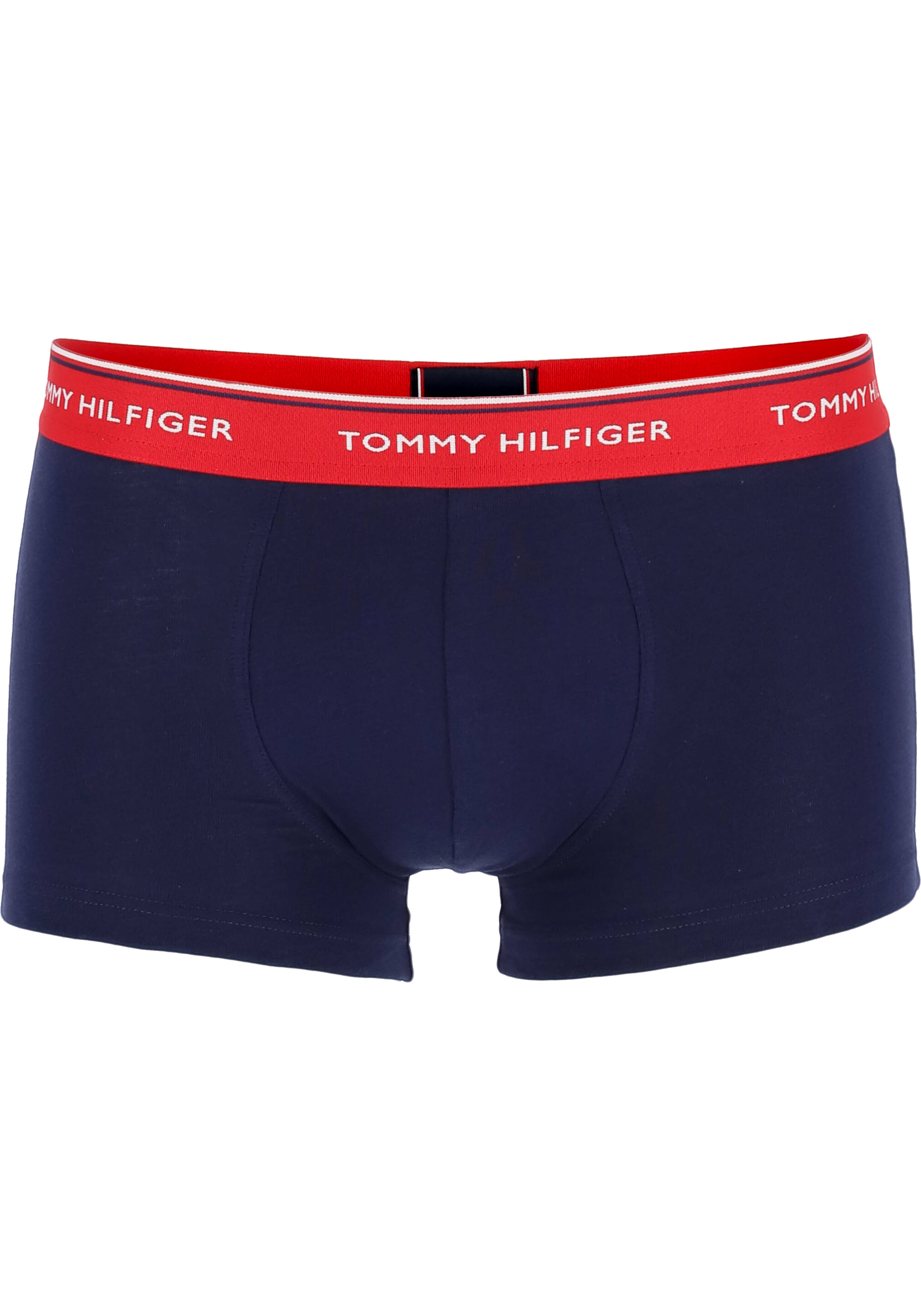 Tommy Hilfiger low rise trunk (3-pack), lage heren boxers kort, blauw met 3 kleuren tailleband