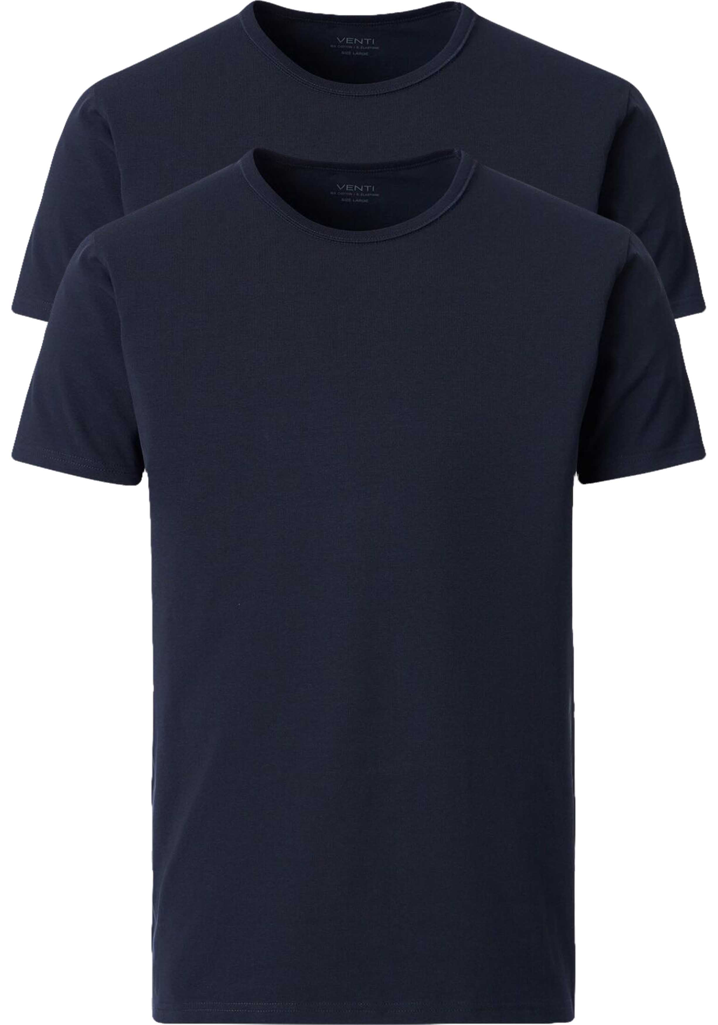 VENTI modern fit heren T-shirt (2-pack), donkerblauw