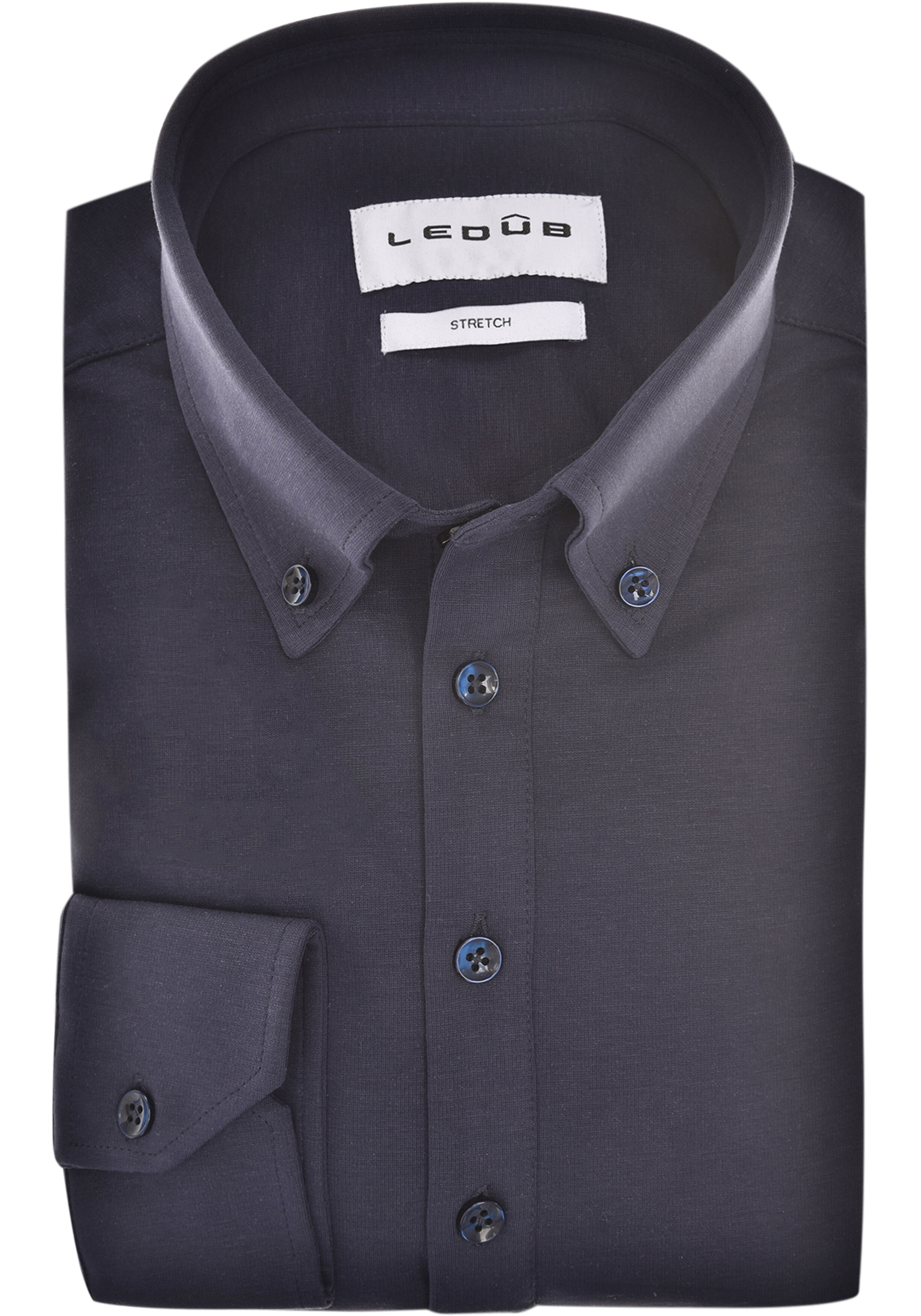 Ledub modern fit polo overhemd, tricot, jersey, donkerblauw