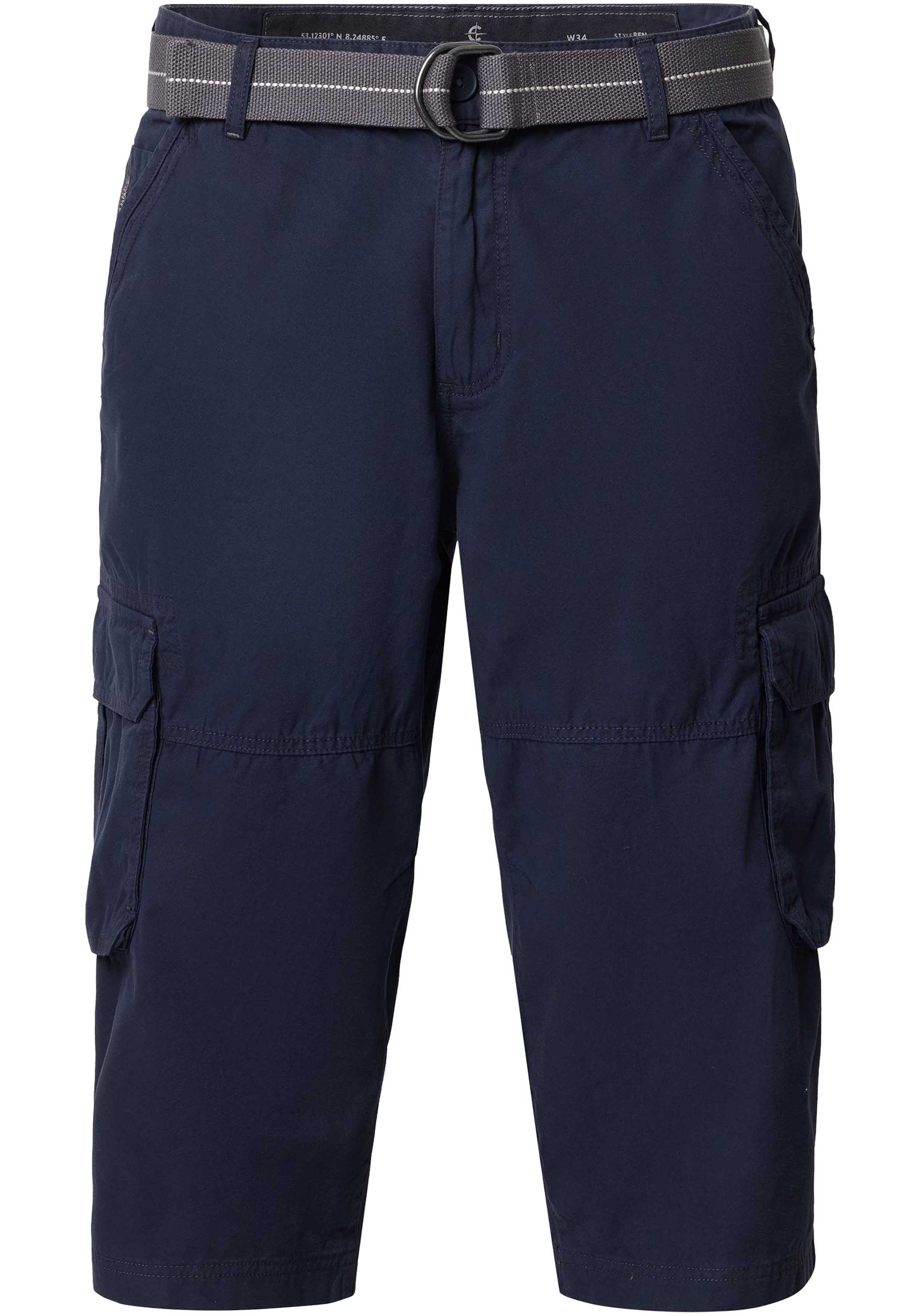 CASA MODA driekwart bermuda BEN, heren cargo bermuda over de knie, blauw