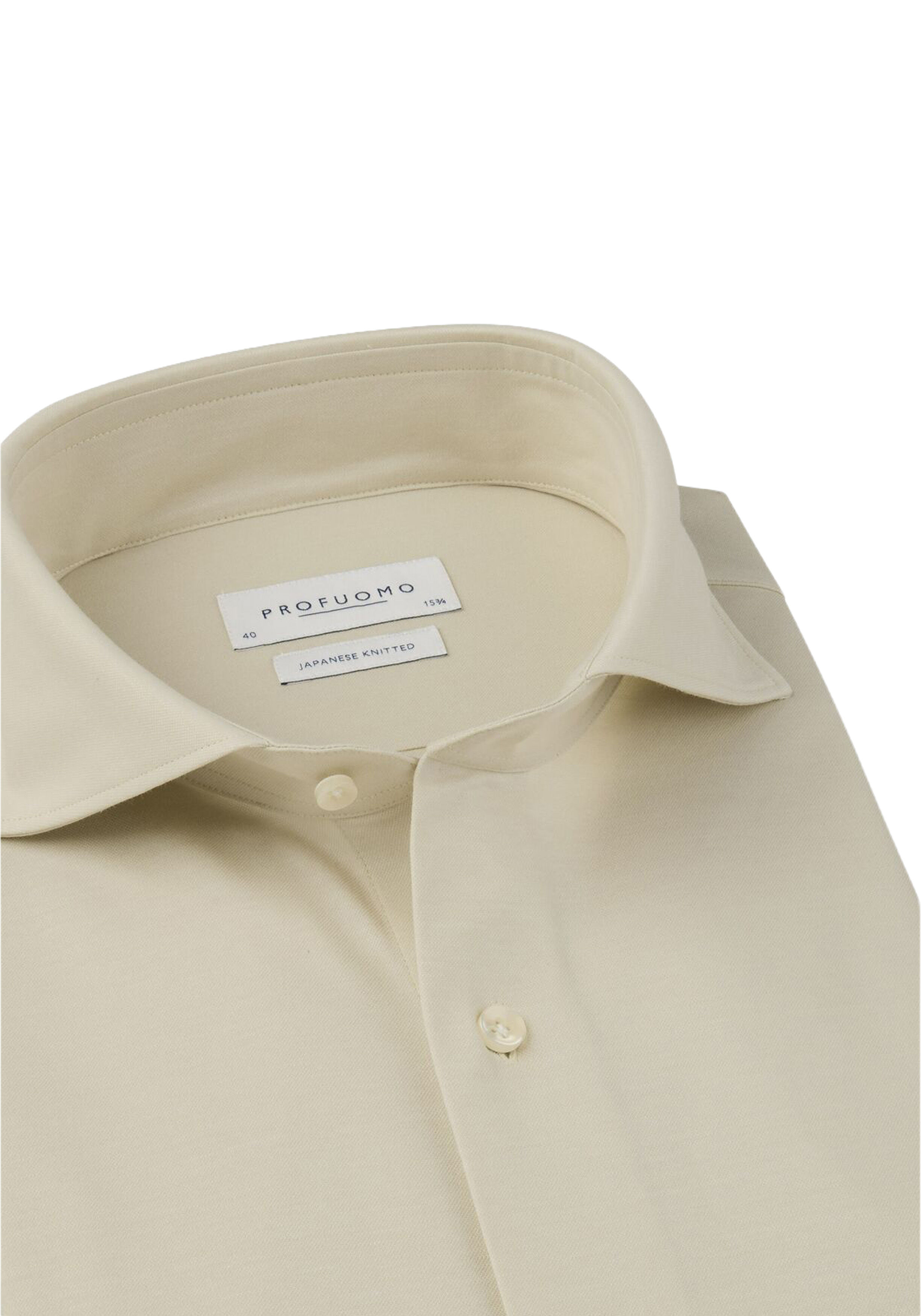 Profuomo slim fit heren overhemd, jersey, beige