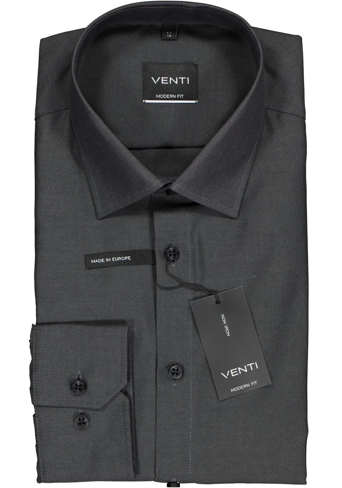 2-4060031263429_venti-overhemd_HR VENTI modern fit overhemd, antraciet grijs