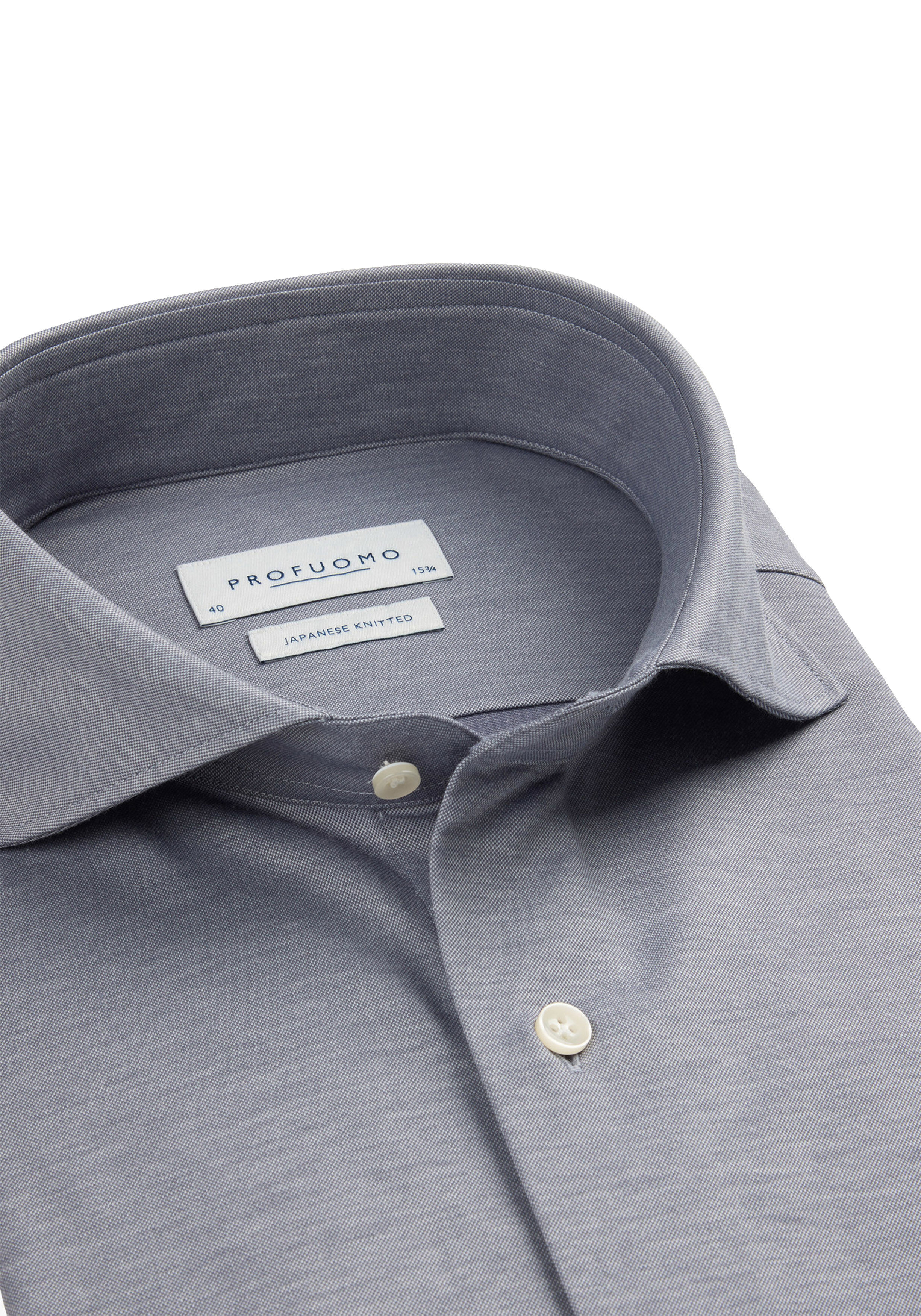 Profuomo slim fit heren overhemd, jersey, jeansblauw