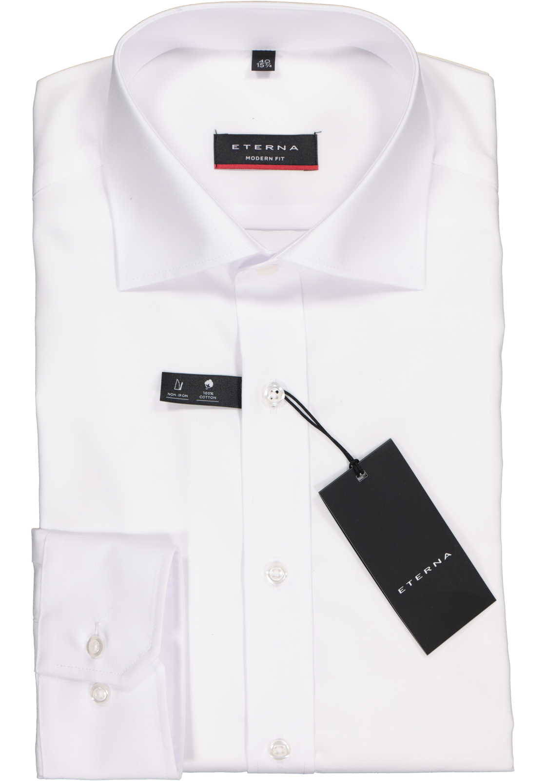 2-4053648128328_eterna-overhemd_HR ETERNA modern fit overhemd, poplin heren overhemd, wit