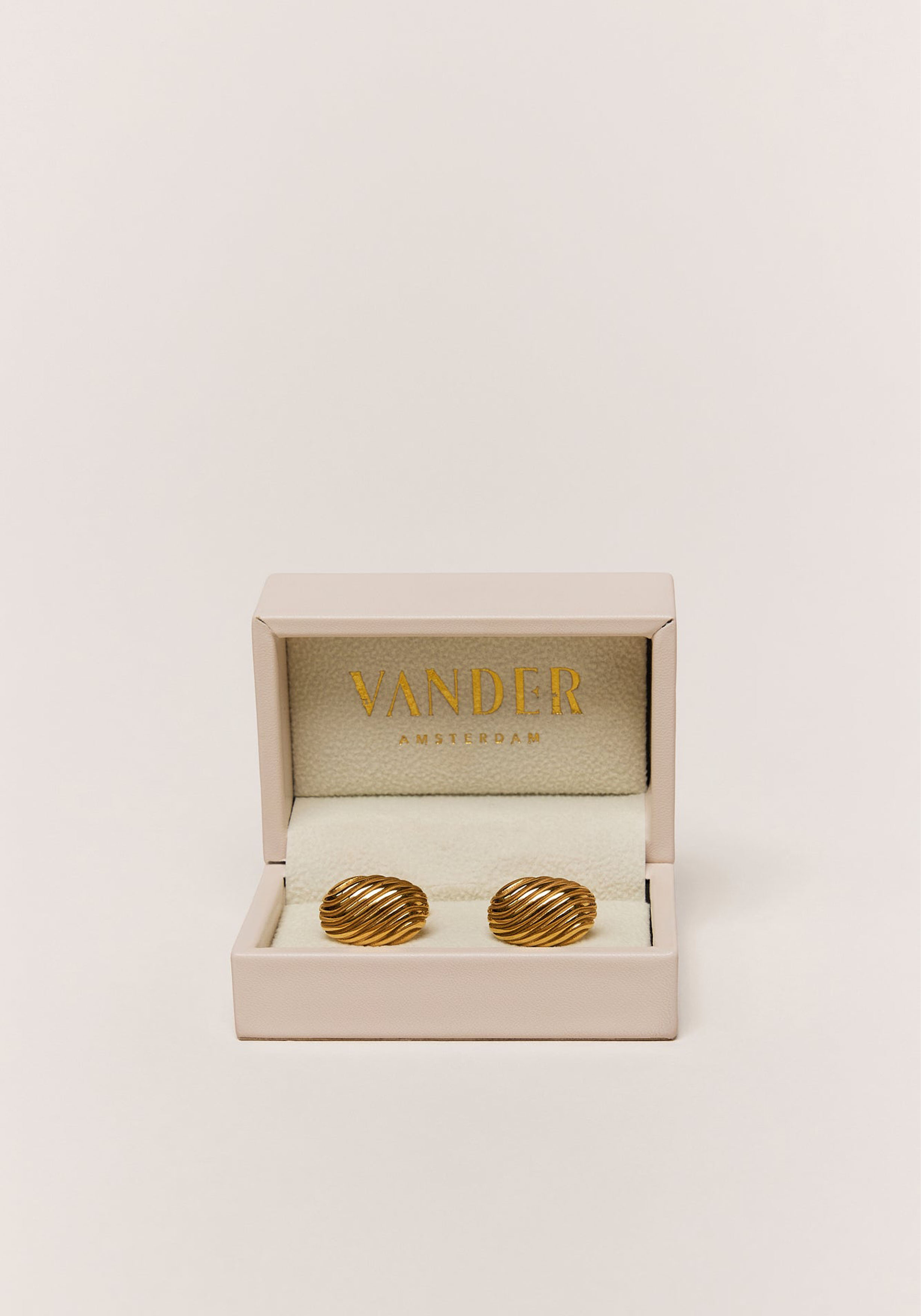 Vander Amsterdam manchetknoop Amalia, RVS, goud