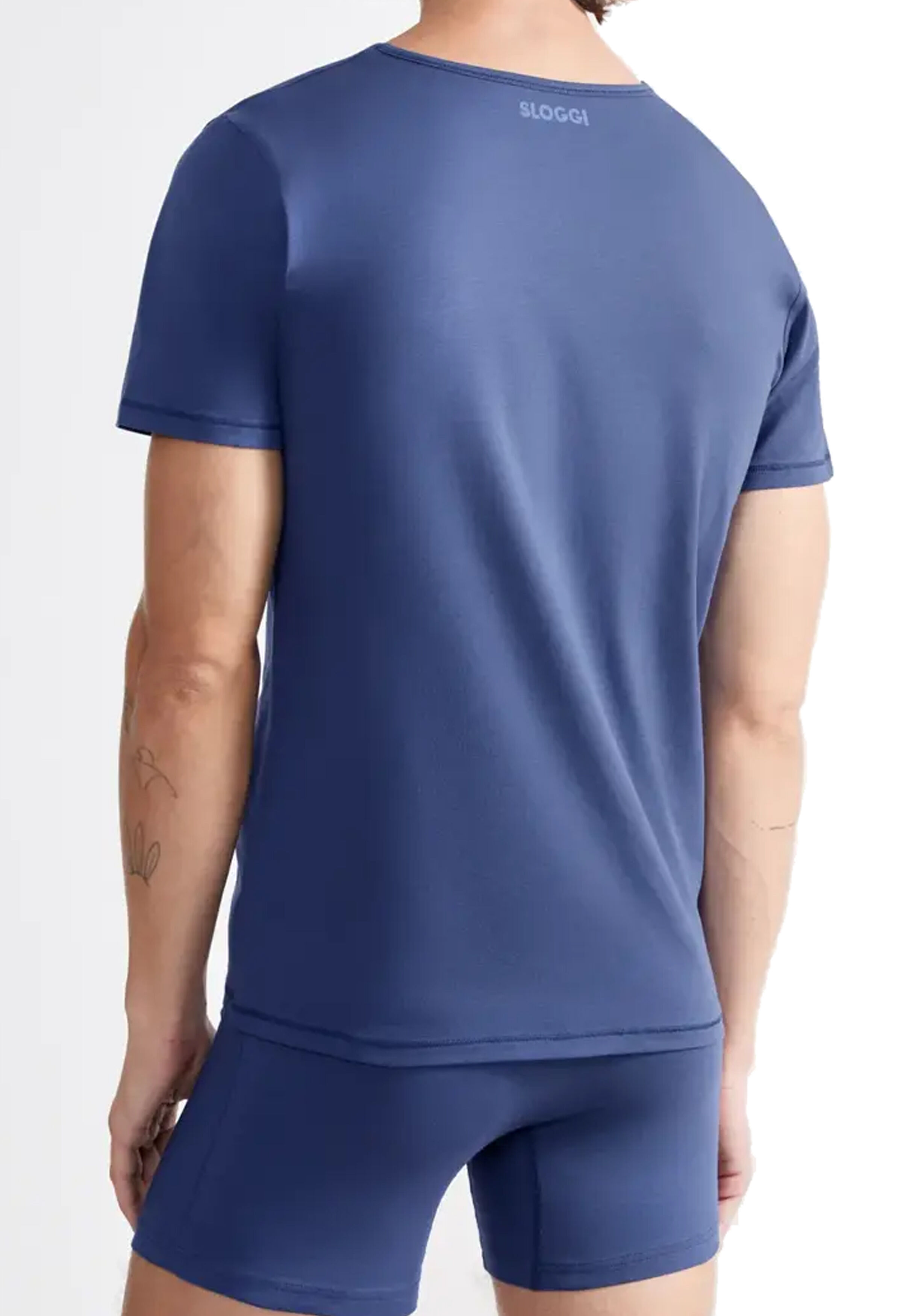Sloggi Men EVER Ease O-Neck, heren T-shirt met een O-hals (1-pack), donker kobaltblauw
