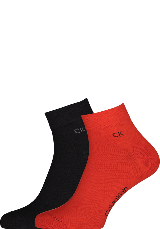 Calvin Klein herensokken Simon (2-pack), hoge enkelsokken, rood met zwart Calvin Klein herensokken Simon (2-pack), hoge enkelsokken, rood met zwart