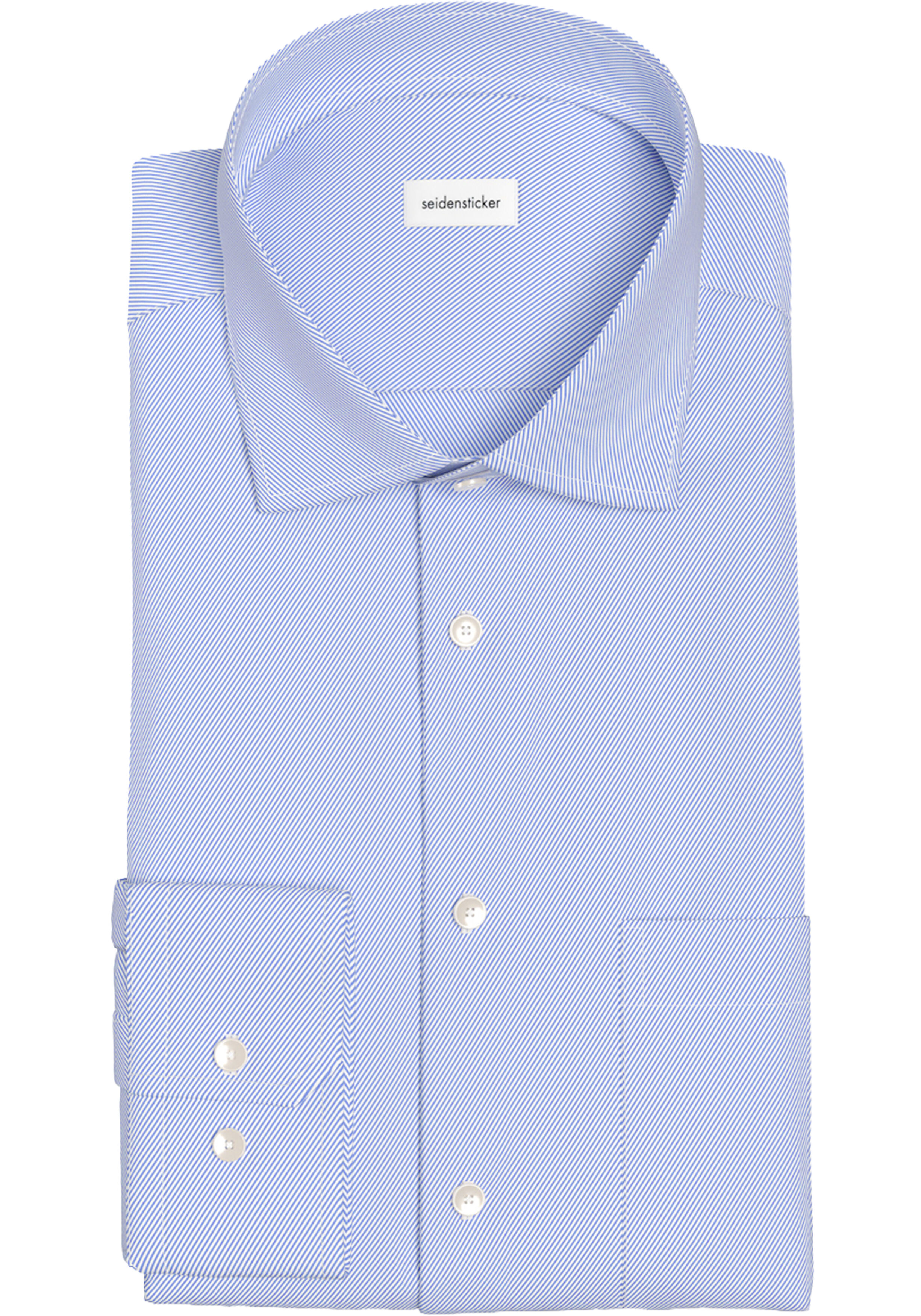 Seidensticker regular fit overhemd, popeline, blauw