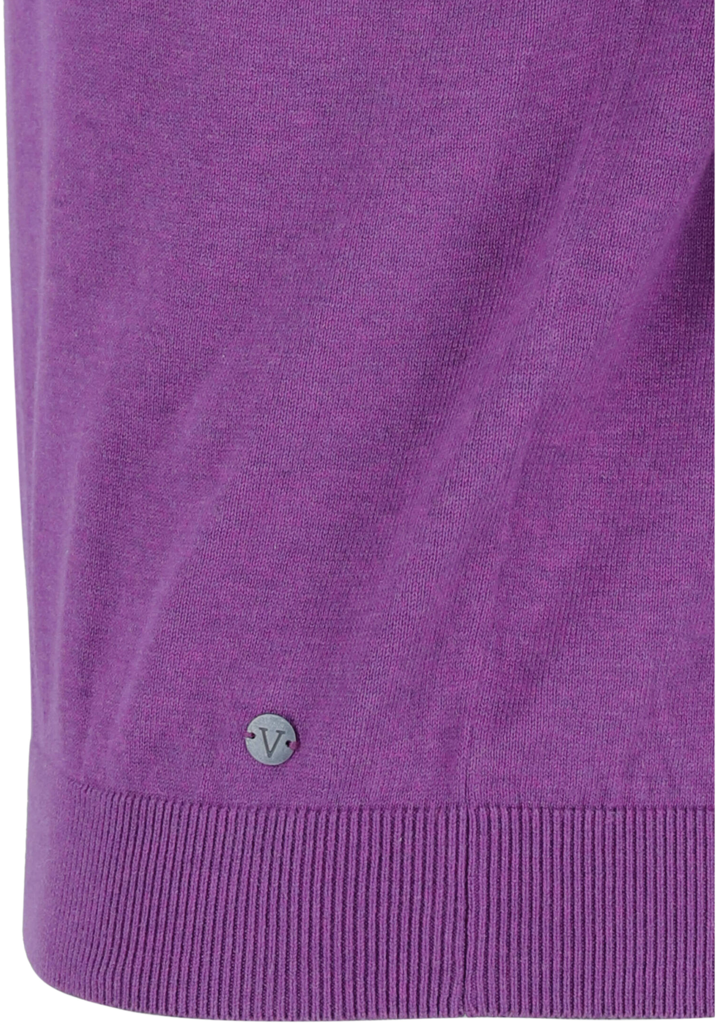 MARVELIS modern fit trui katoen, V-hals, aubergine paars