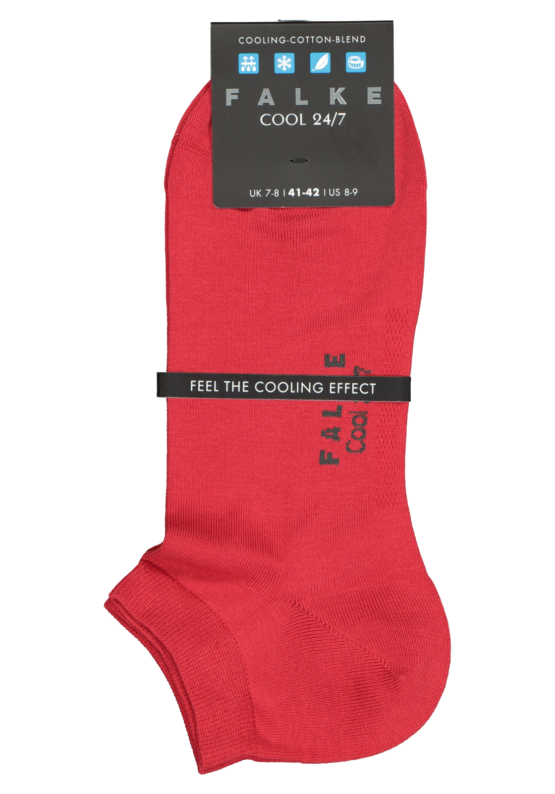 3-4043874072915_falke_cool_1p_HR FALKE Cool 24/7 heren enkelsokken, rood (scarlet)