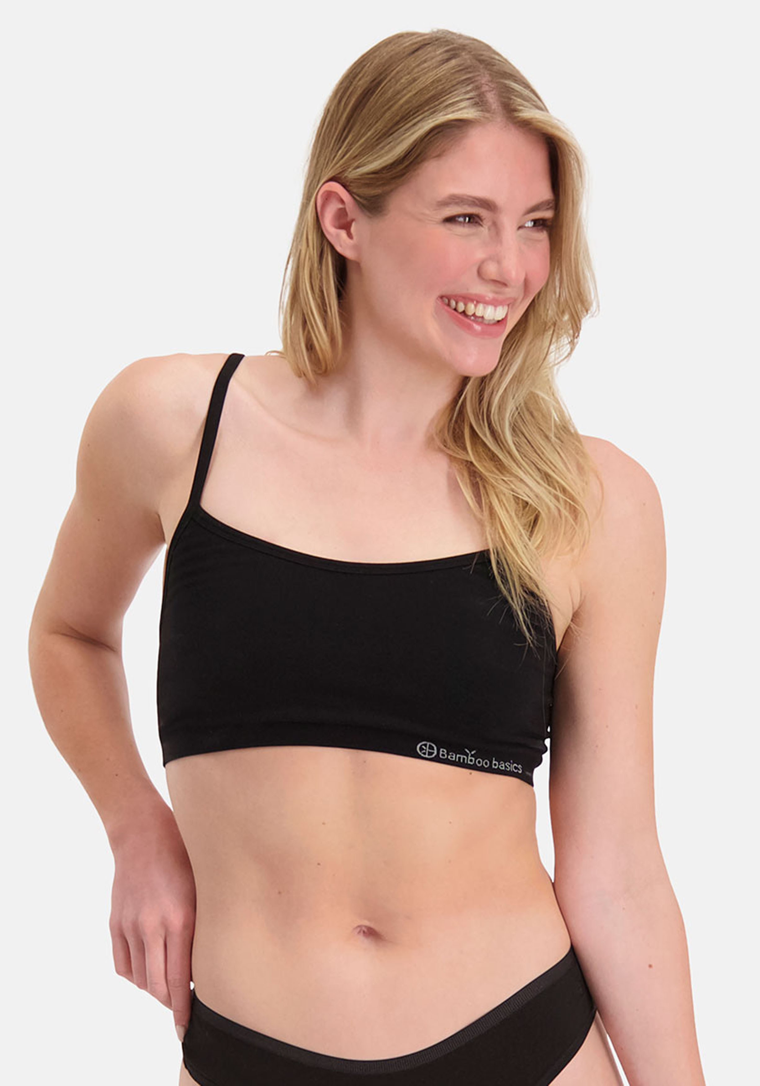 Bamboo Basics Elle seamless bra (2-pack), dames beugelloze BH naadloos, zwart