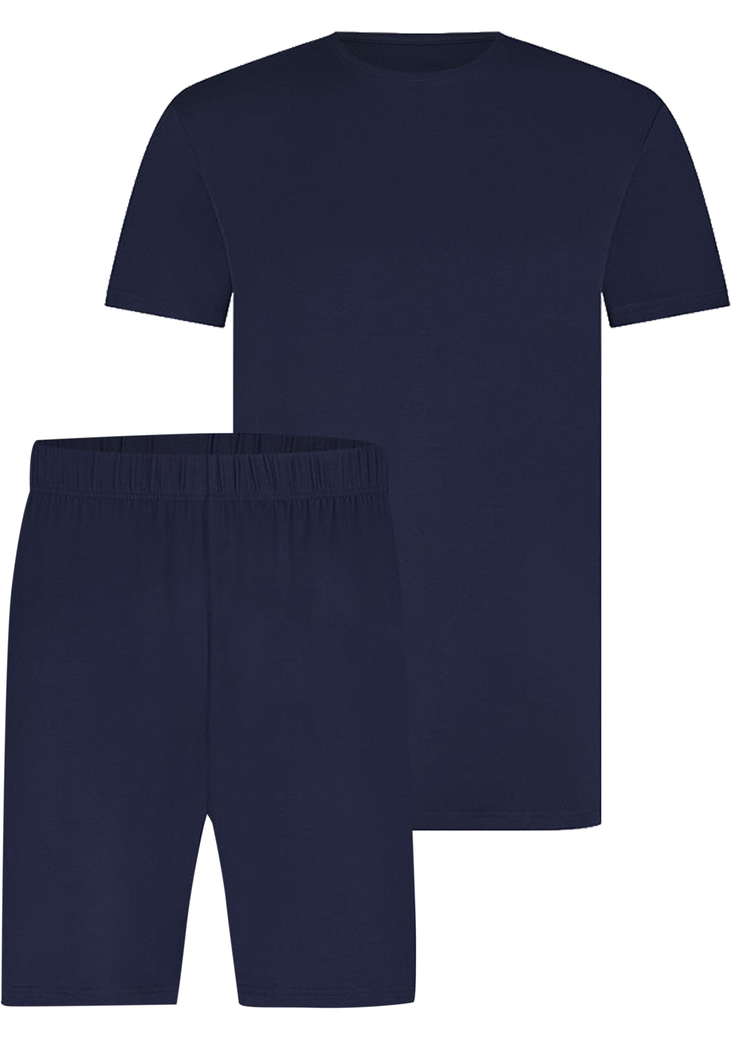 Bamboo Basics Nolan shortama set, heren shortama, donkerblauw