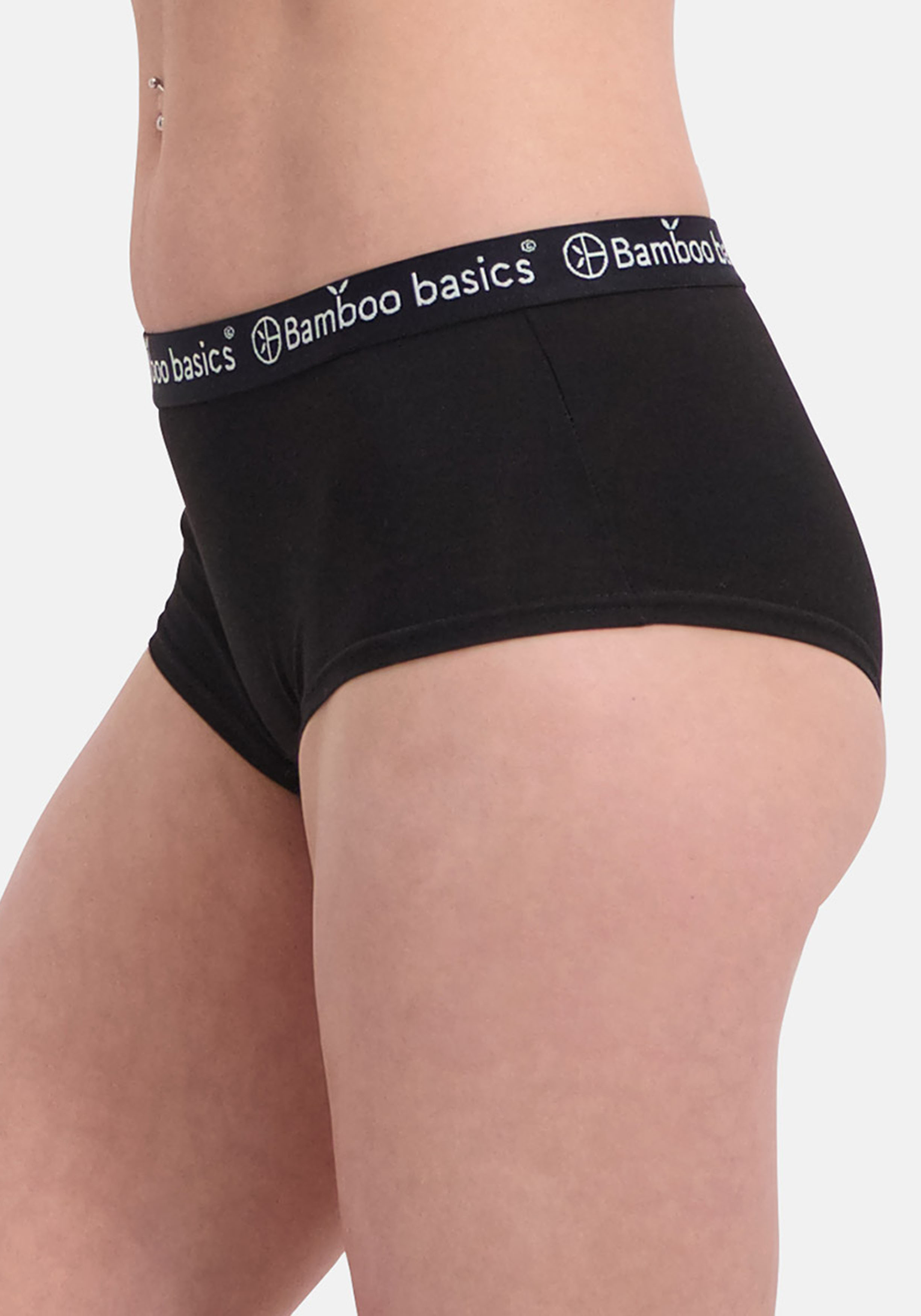 Bamboo Basics Iris hipster (2-pack), dames heupslip, zwart