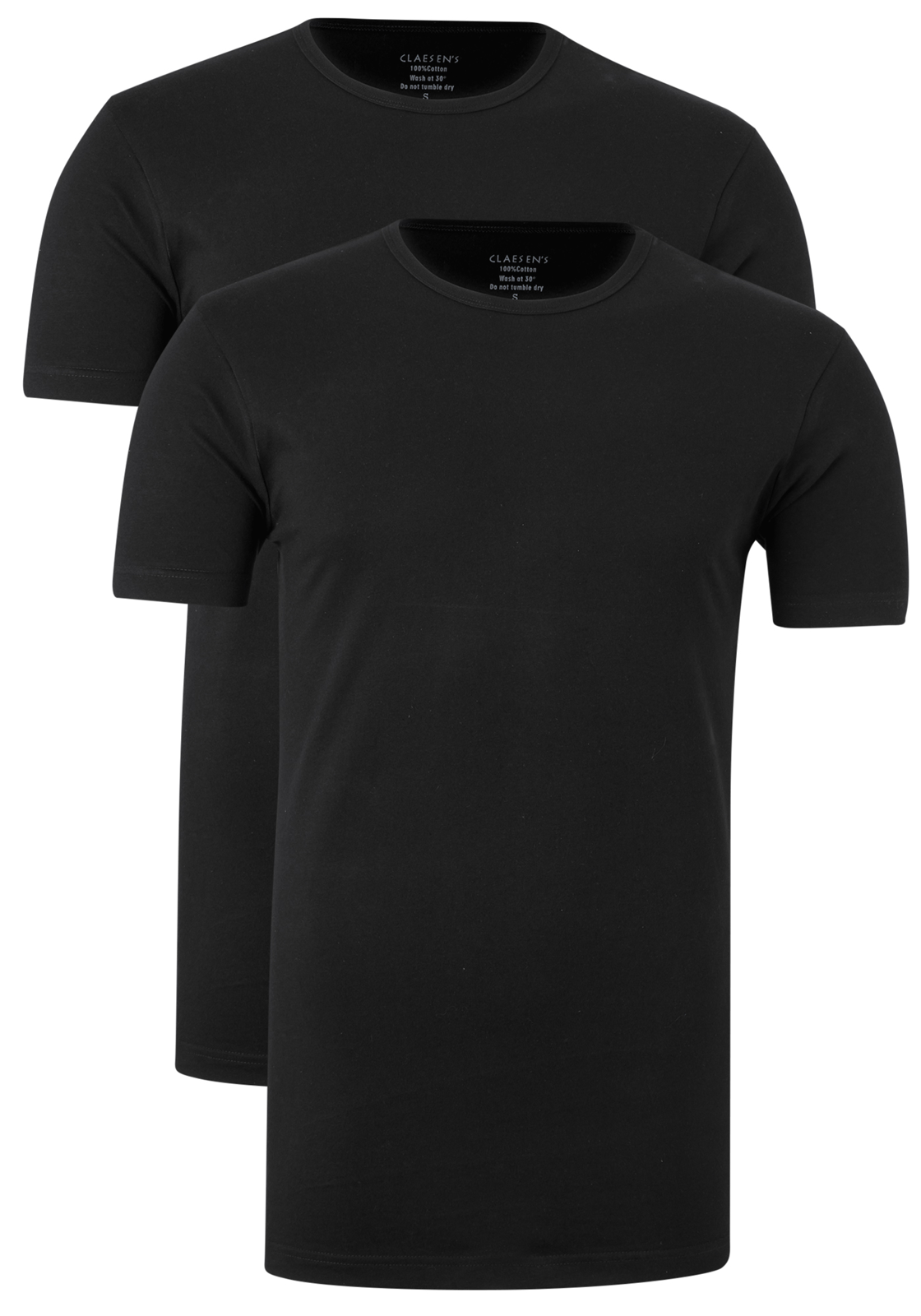claesens_ondergoed_CL1020_black_duo Claesen's Basics T-shirts (2-pack), heren T-shirts O-hals, zwart