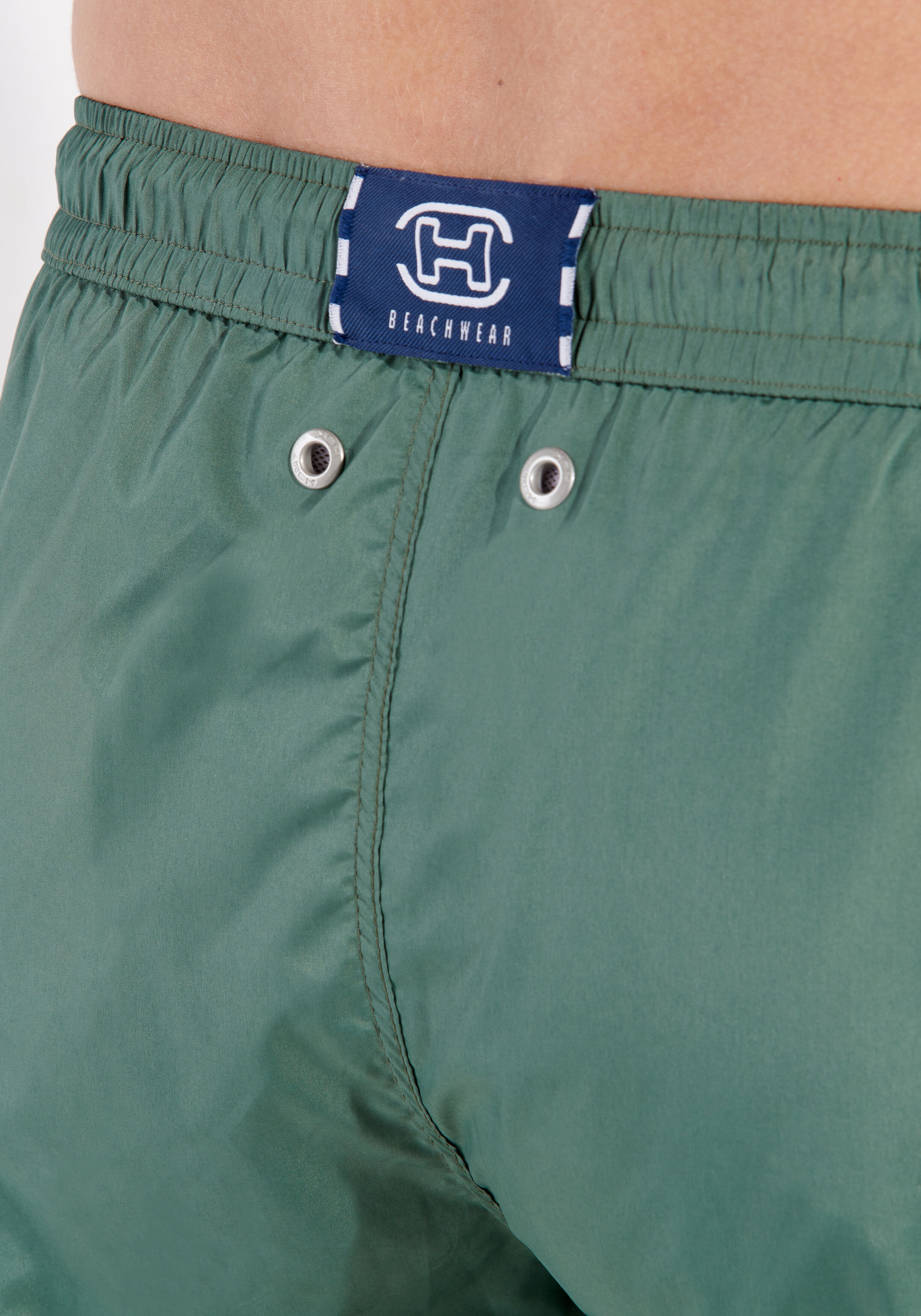 HOM Nautical cup beach boxer, heren zwemshort, kaki groen