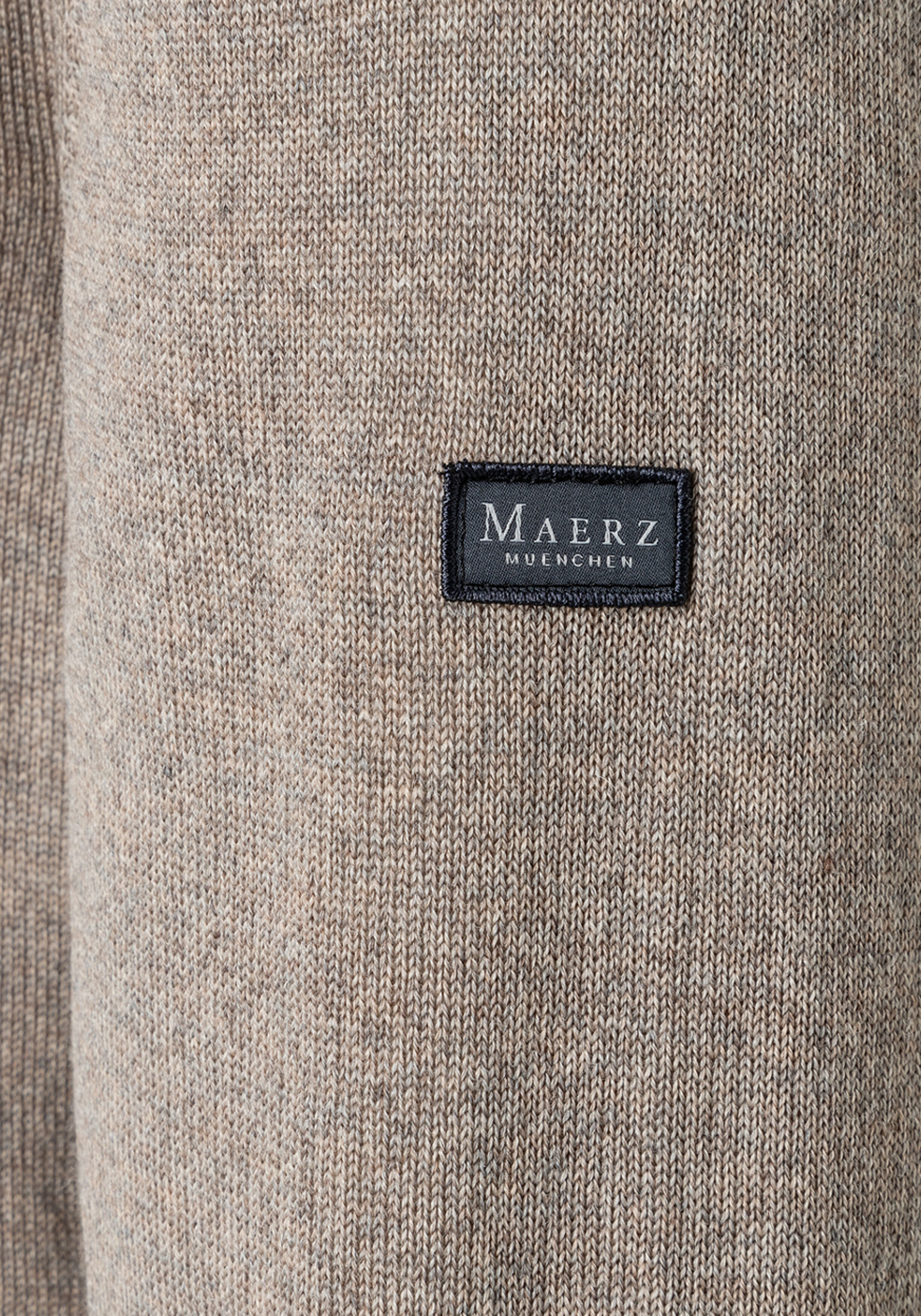 MAERZ Classic Fit heren trui met V-hals wol, beige