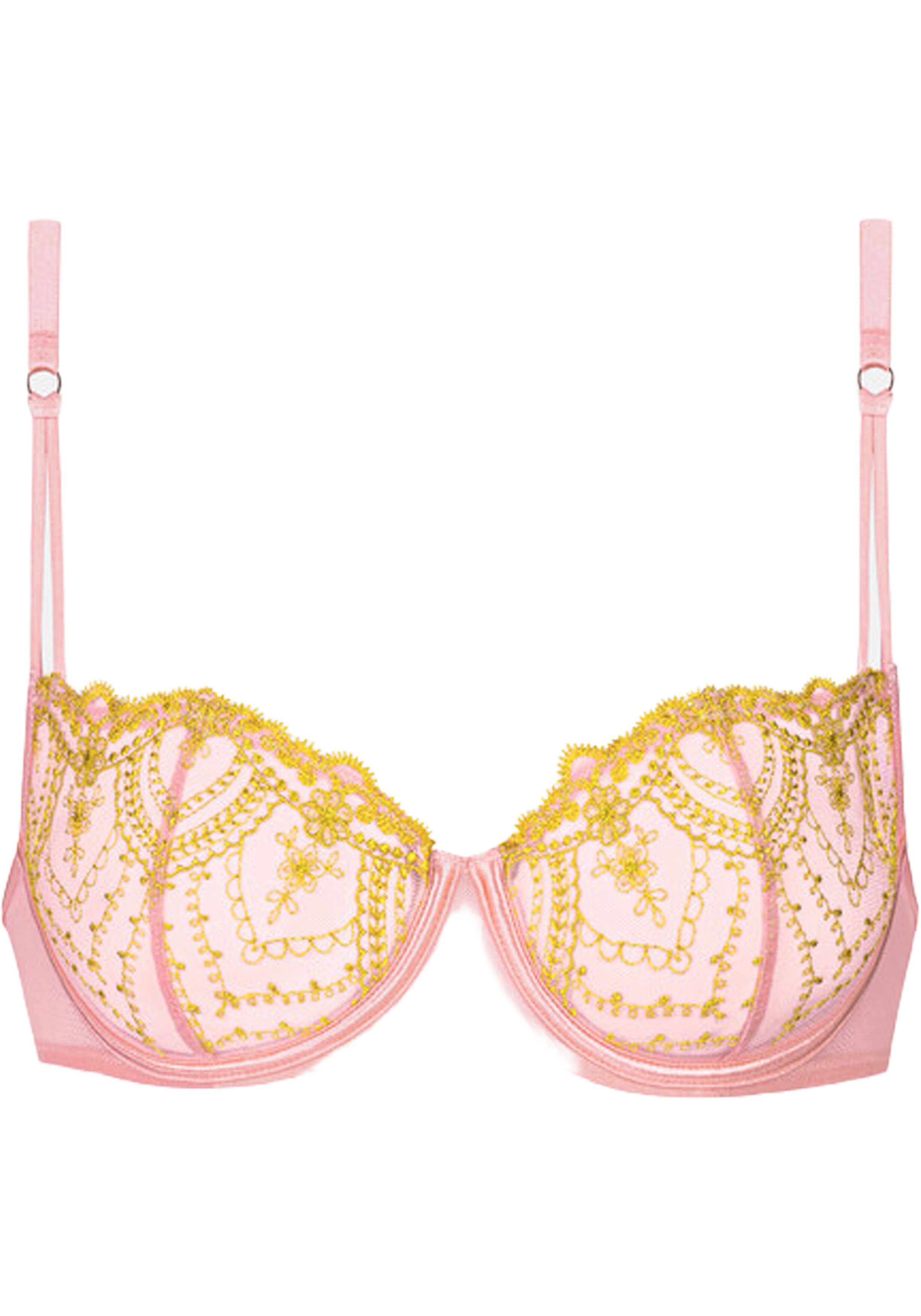 Mey dames balconette-bra Mysterious, beugel bh, roze met geel