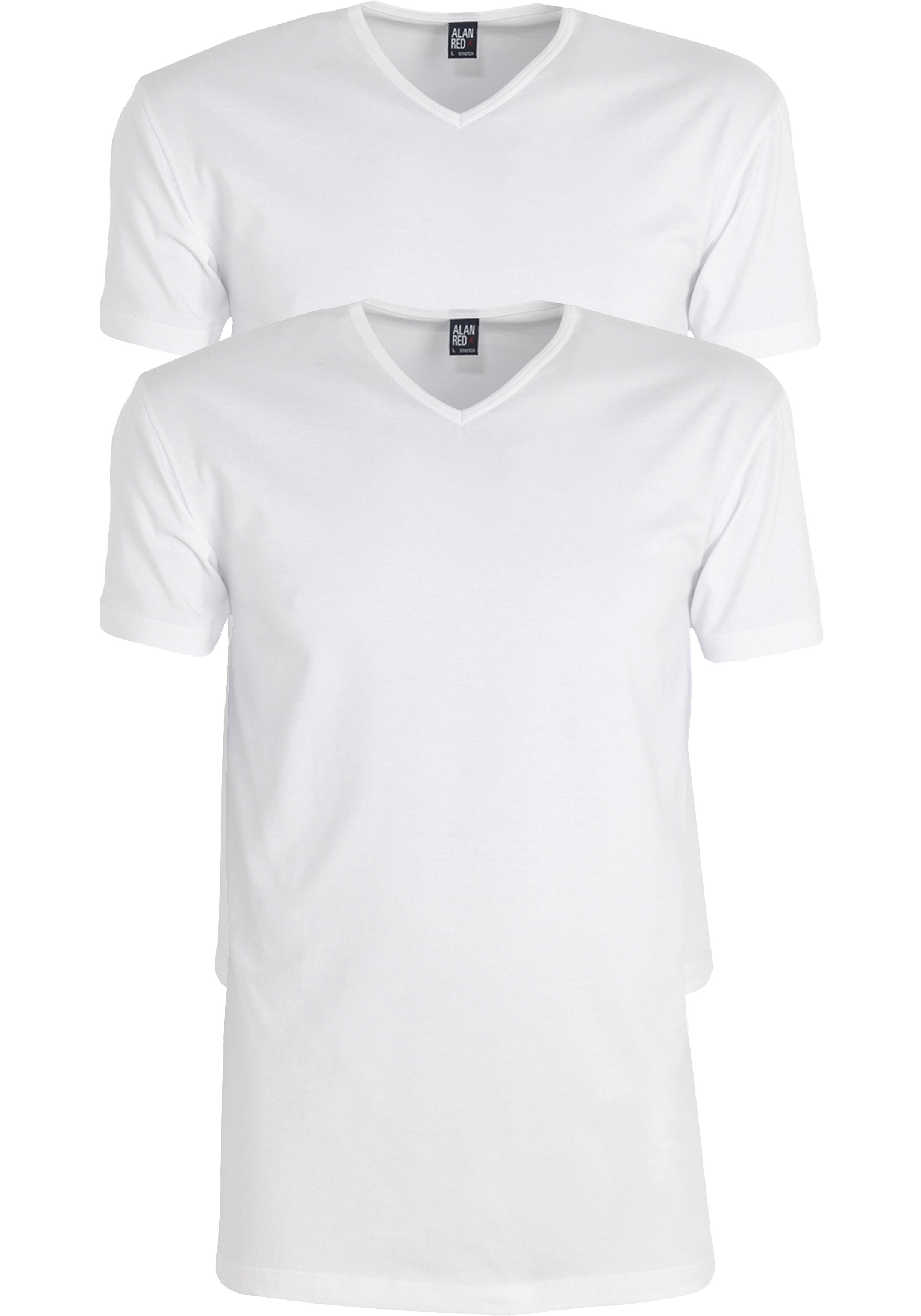ALAN RED T-shirts Oklahoma extra lang (2-pack), V-hals stretch, wit