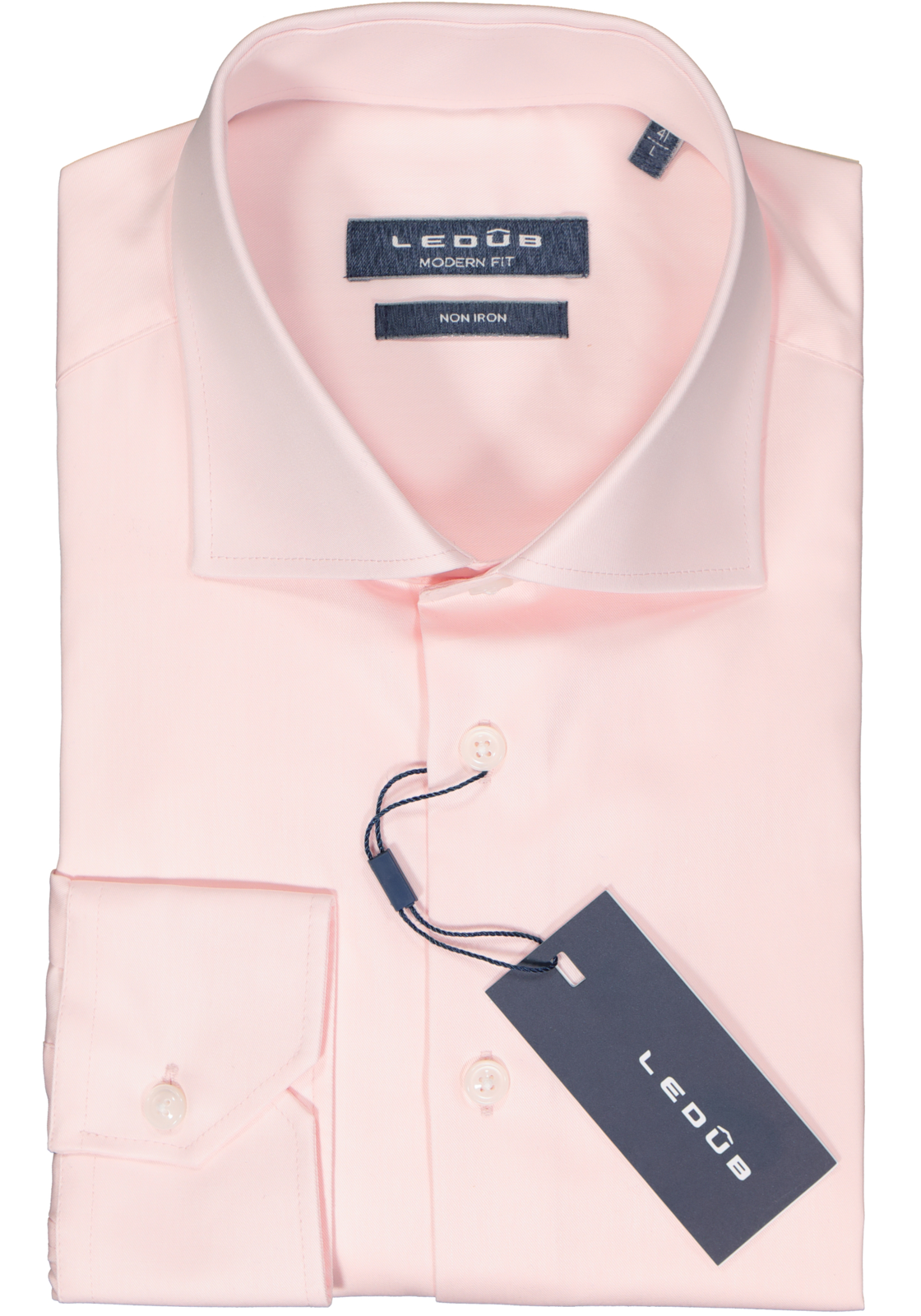 2-8717126070603_Ledub_overhemd_HR Ledub modern fit overhemd, twill, lichtroze