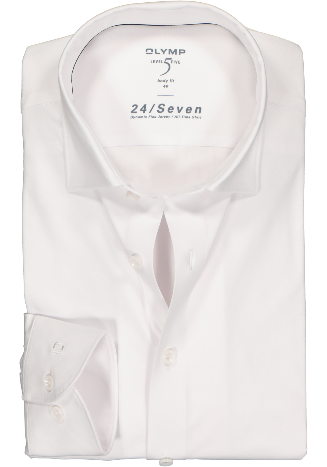 1-4063402553686_olymp-overhemd_HR OLYMP Level 5 24/Seven body fit overhemd, mouwlengte 7, wit tricot