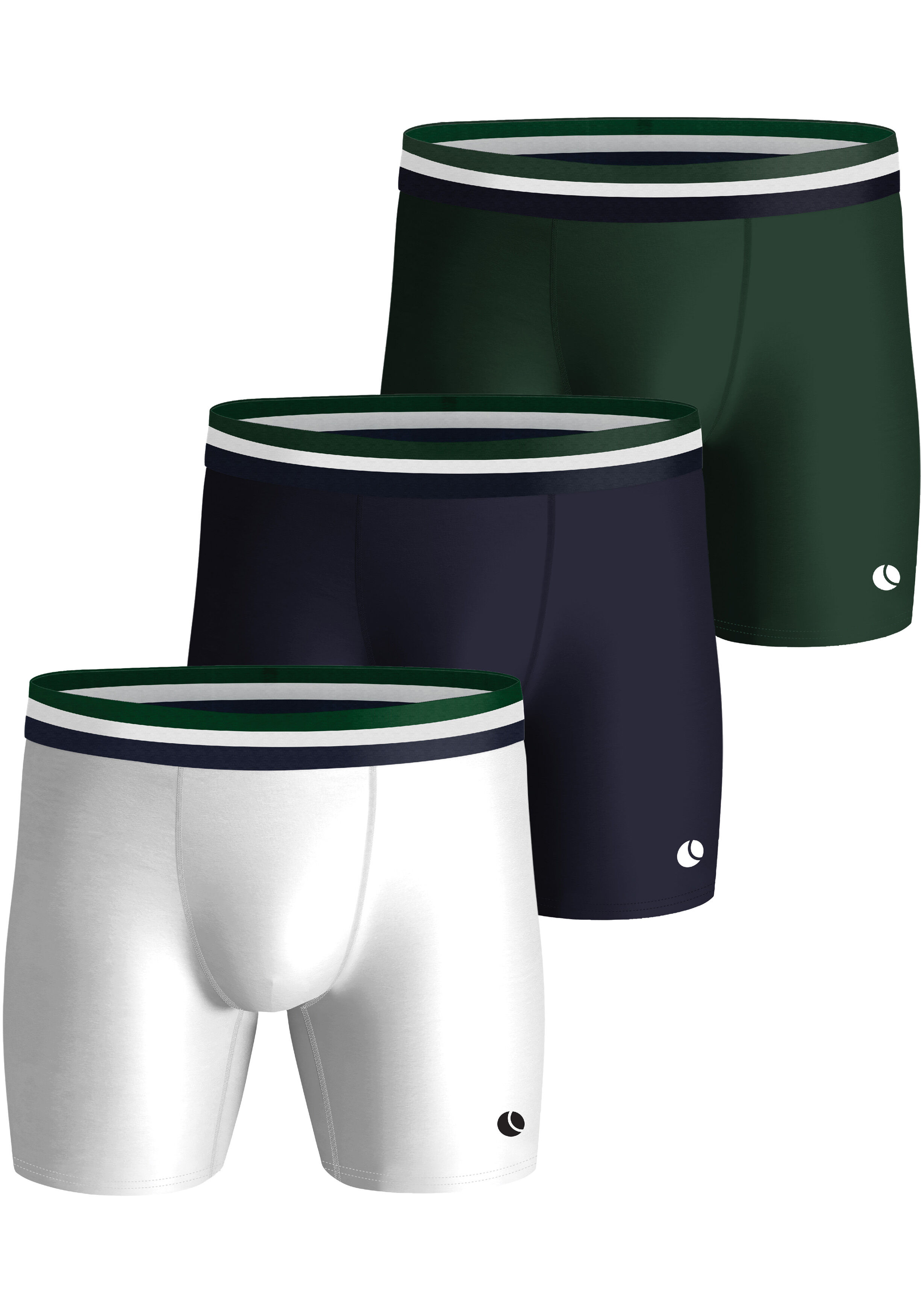 Bjorn Borg Sports Microfiber boxers, microfiber heren boxers lange pijpen (3-pack), groen, navy blauw, wit