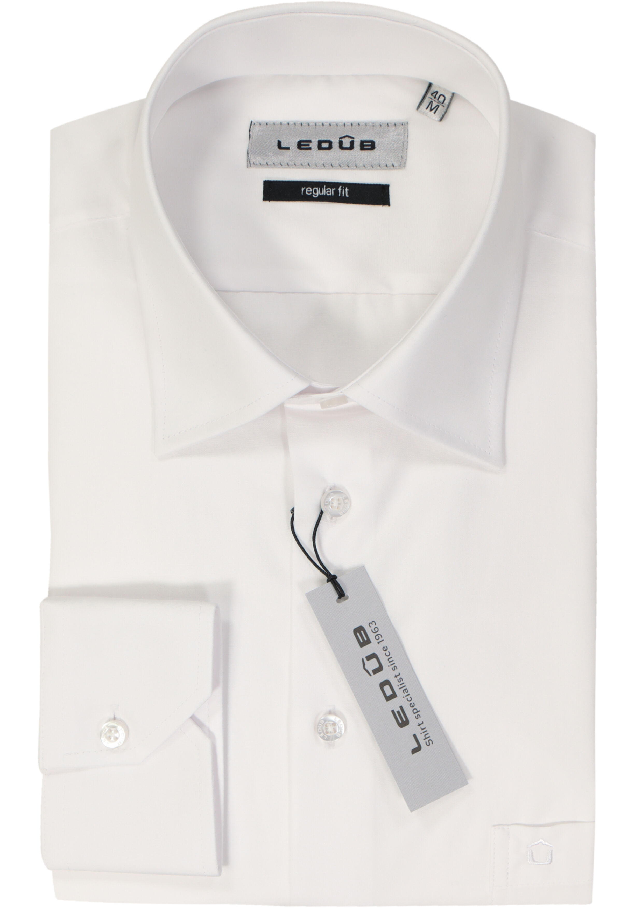 Ledub regular fit overhemd, wit