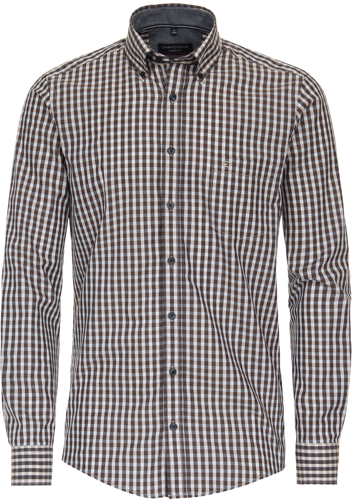 1-4064813789909-casa_moda-overhemd_HR CASA MODA Sport casual fit overhemd, structuur, beige geruit
