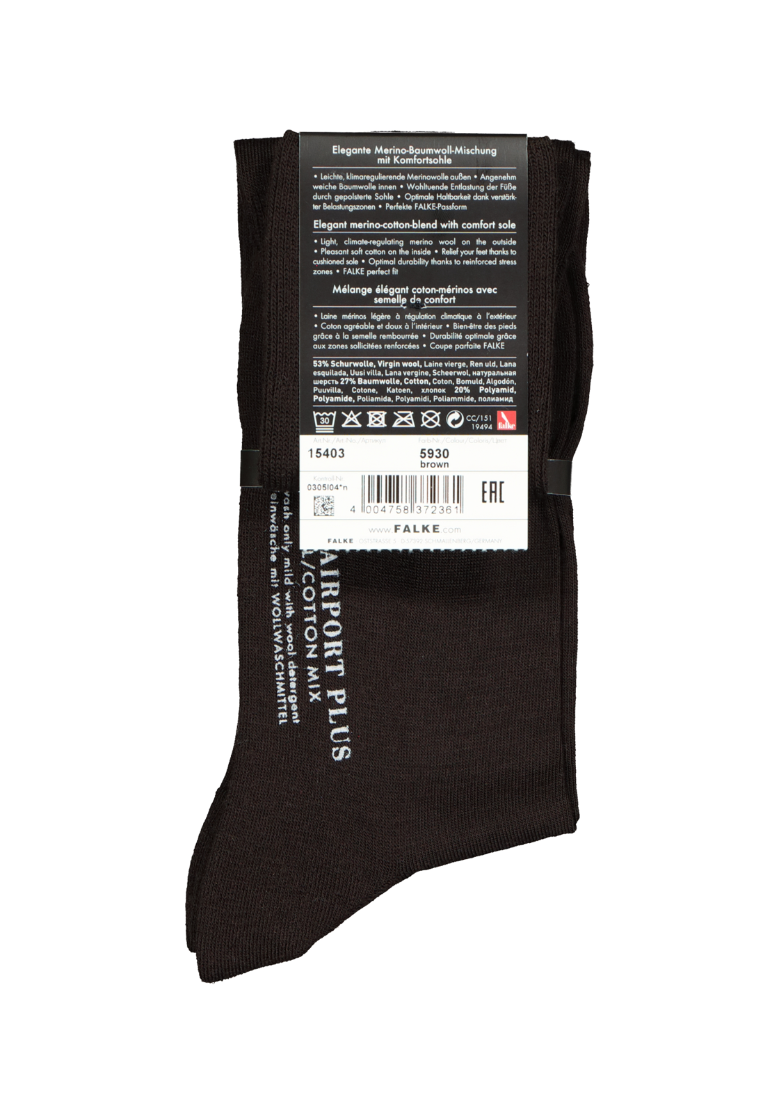 5-4004758372361_falke_kniekousen_HR FALKE Airport Plus heren kniekousen, bruin (brown)