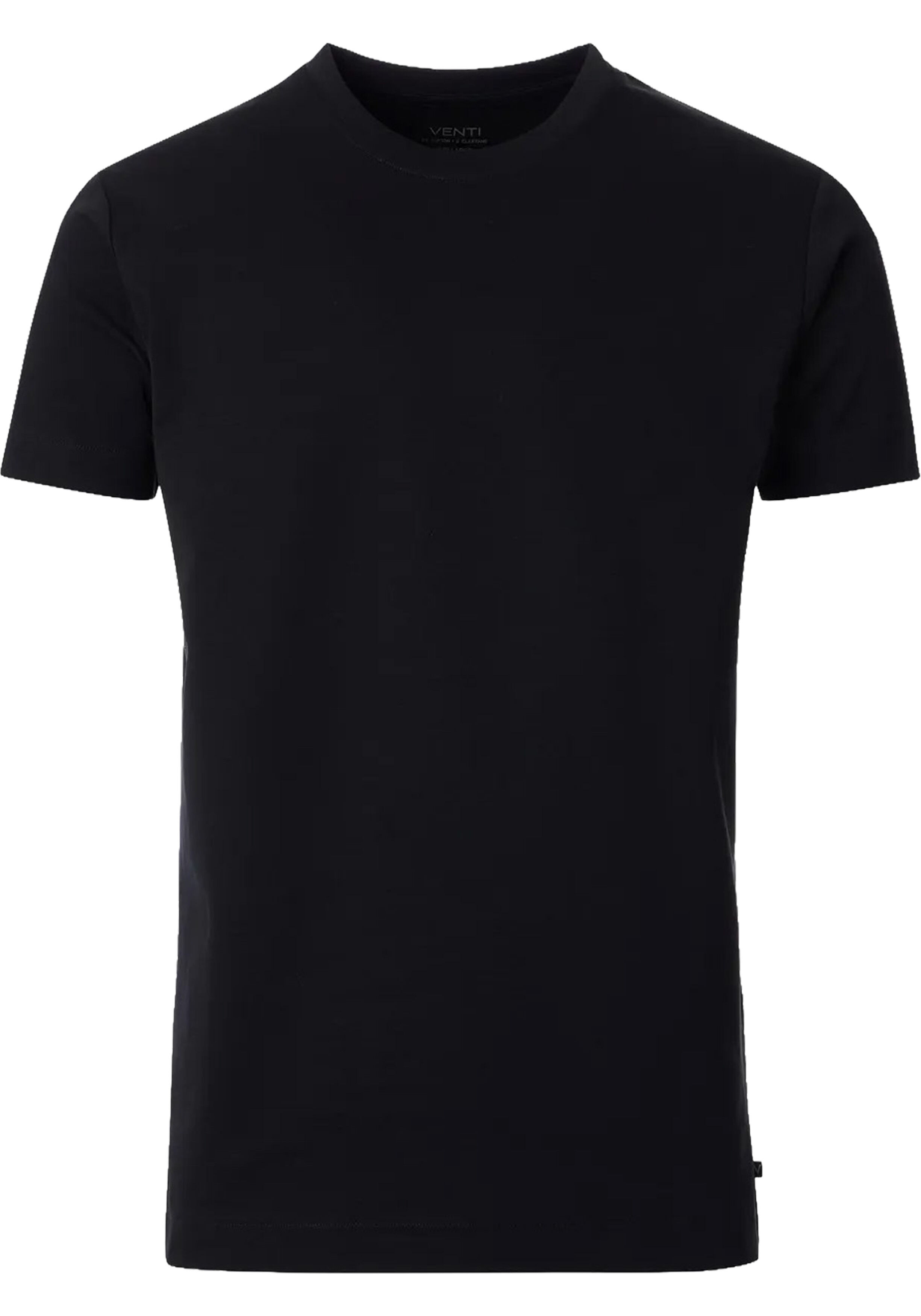VENTI modern heren T-shirt, zwart