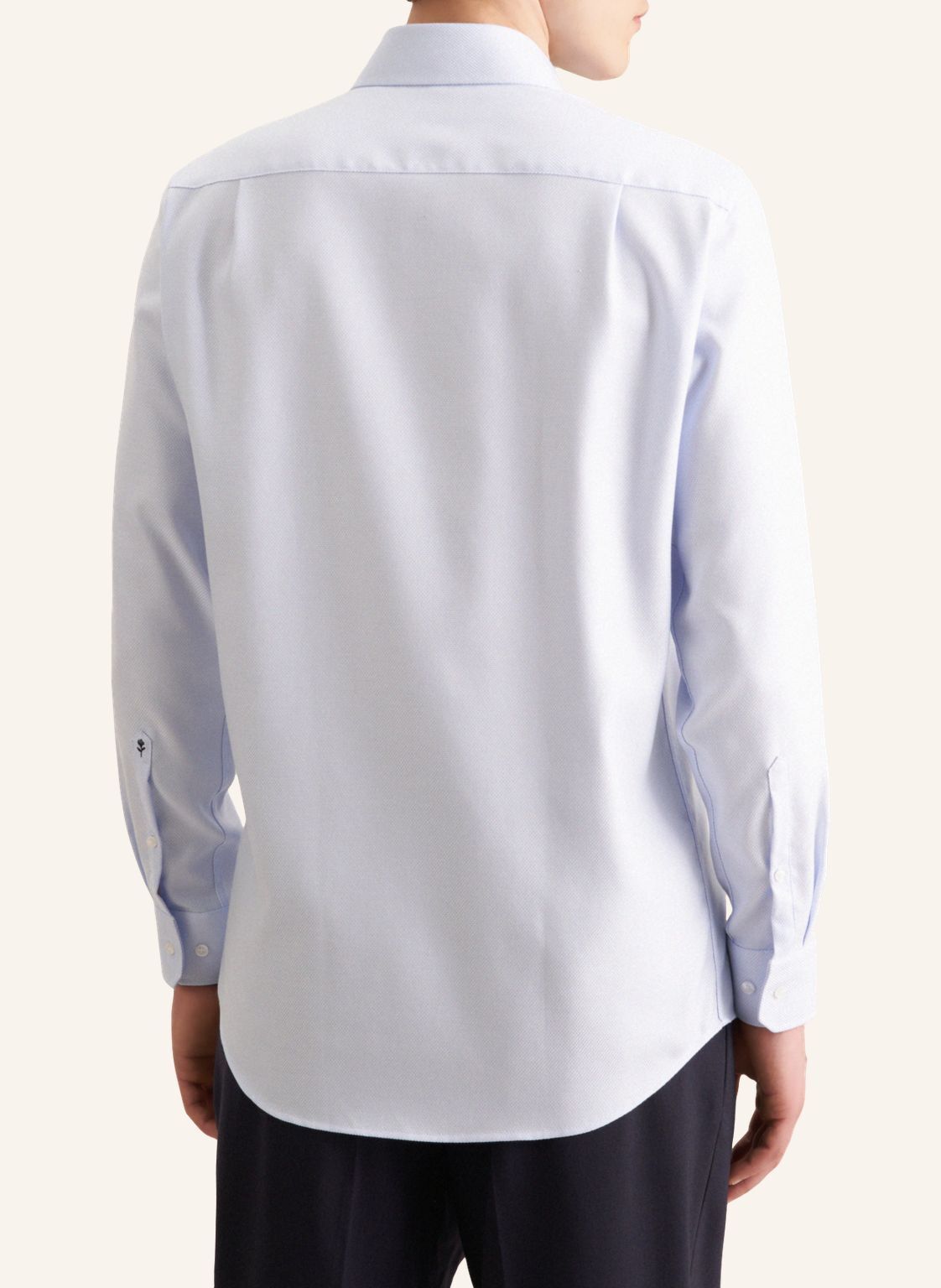 Seidensticker regular fit overhemd, structuur, blauw