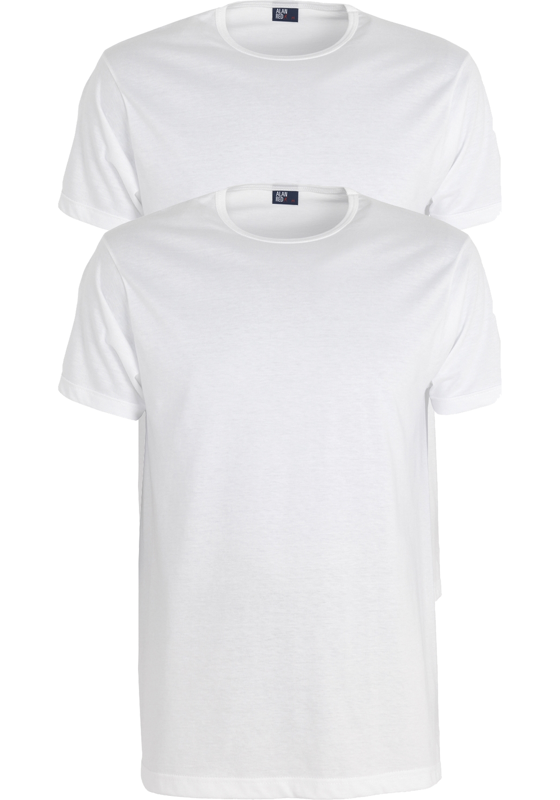 ALAN RED T-shirts Derby extra lang (2-pack), O-hals, wit ALAN RED T-shirts Derby extra lang (2-pack), O-hals, wit