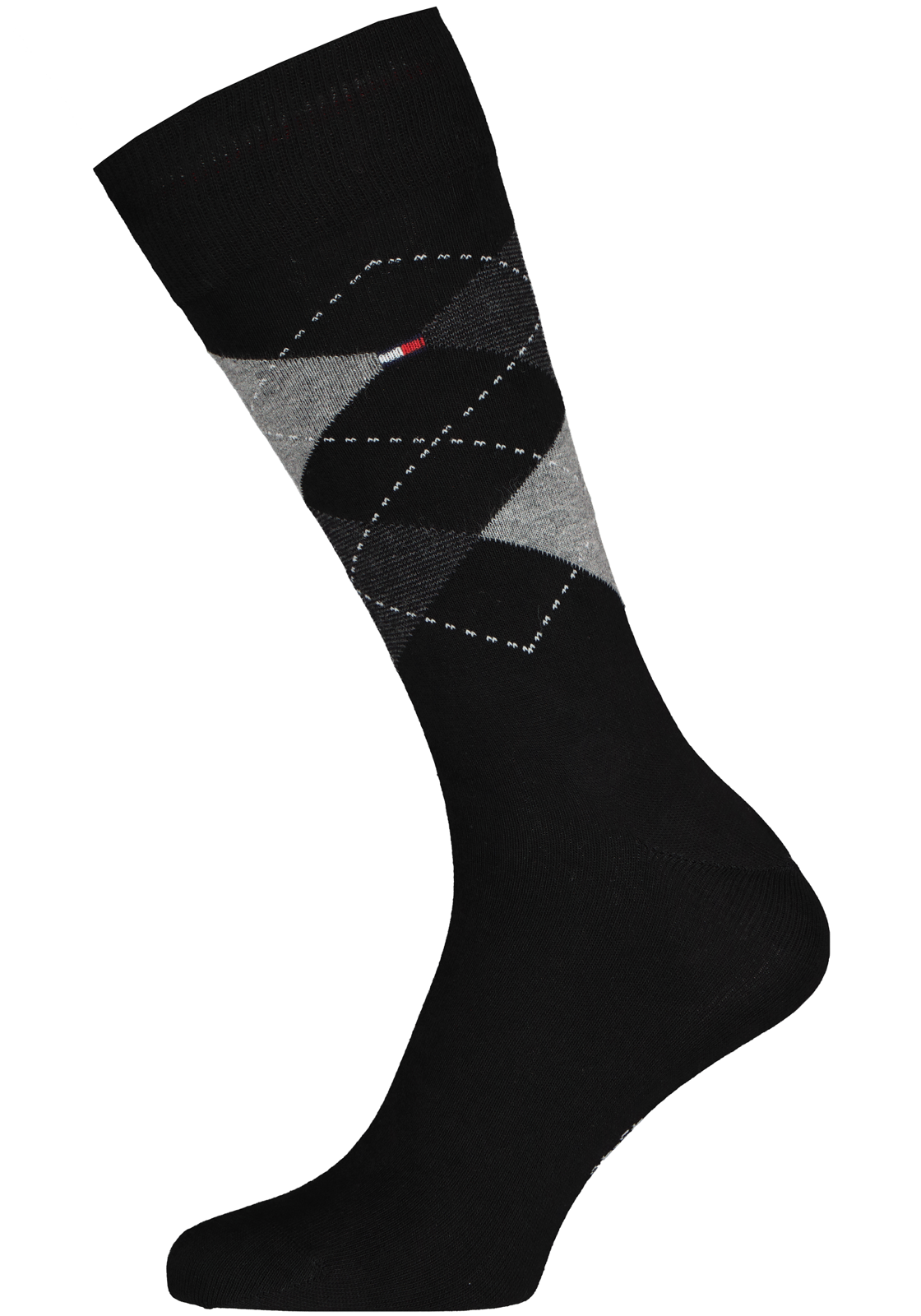 2-8718824979083_sok_HR Tommy Hilfiger Check Socks (2-pack), herensokken katoen, geruit en uni, zwart