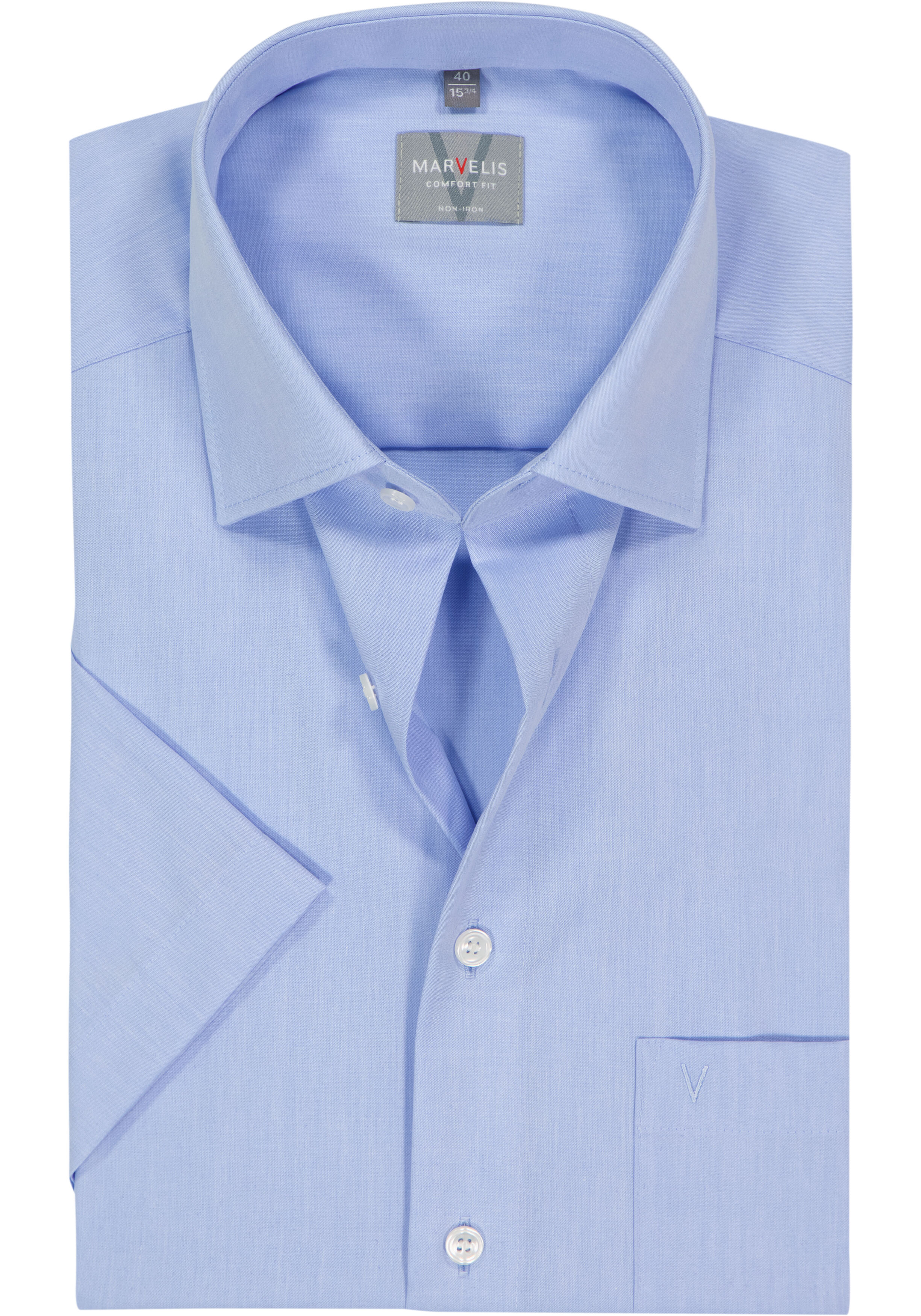 MARVELIS comfort fit overhemd, korte mouw, licht blauw