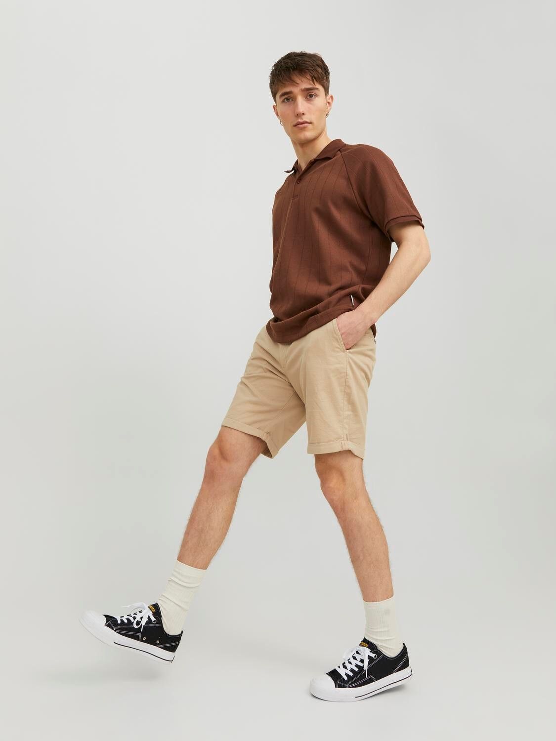 JACK & JONES Fury Shorts regular fit, heren chino korte broek, beige
