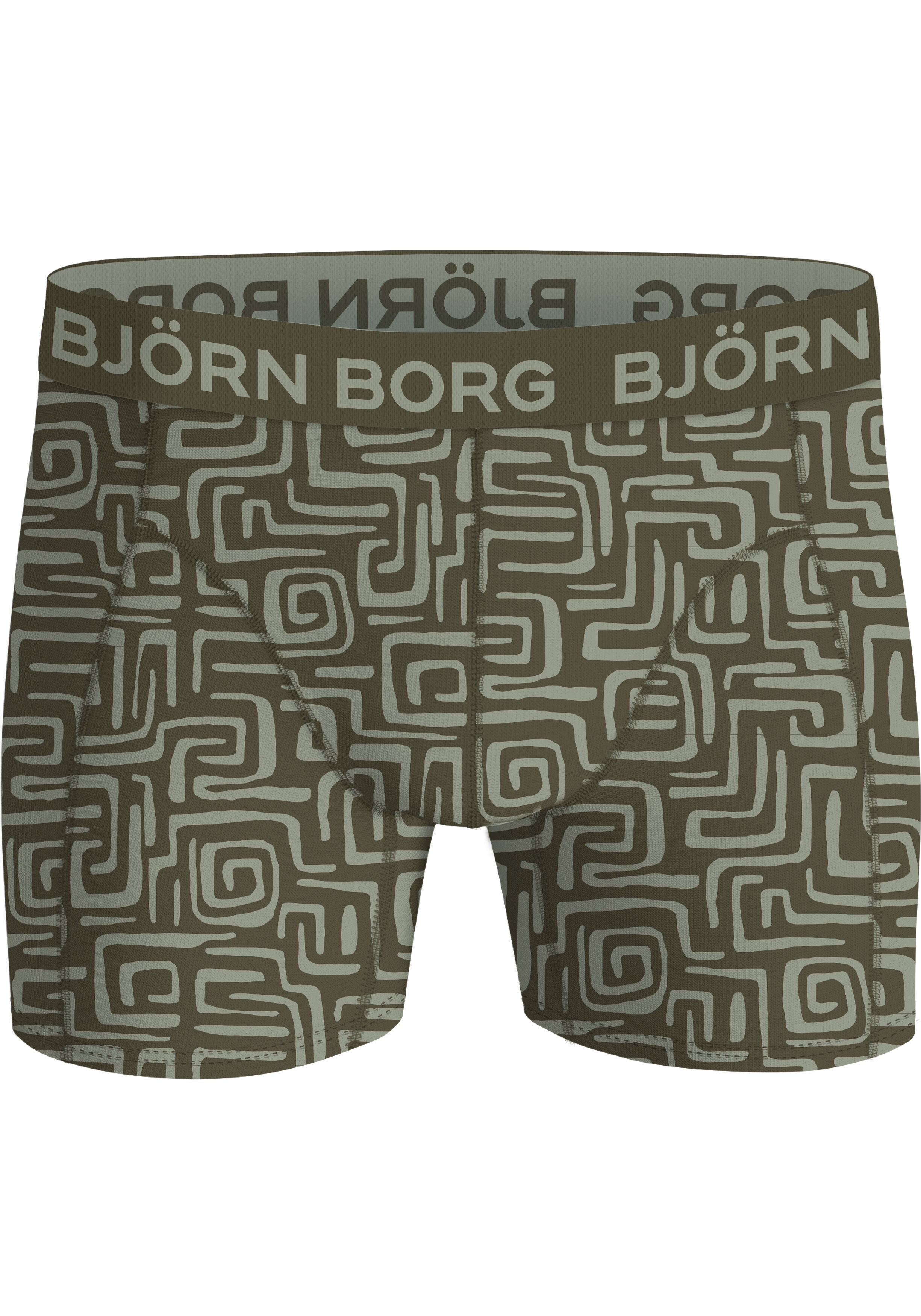 Bjorn Borg Cotton Stretch boxers, heren boxers normale lengte (7-pack), donkerblauw, 5 tinten groen en groene print