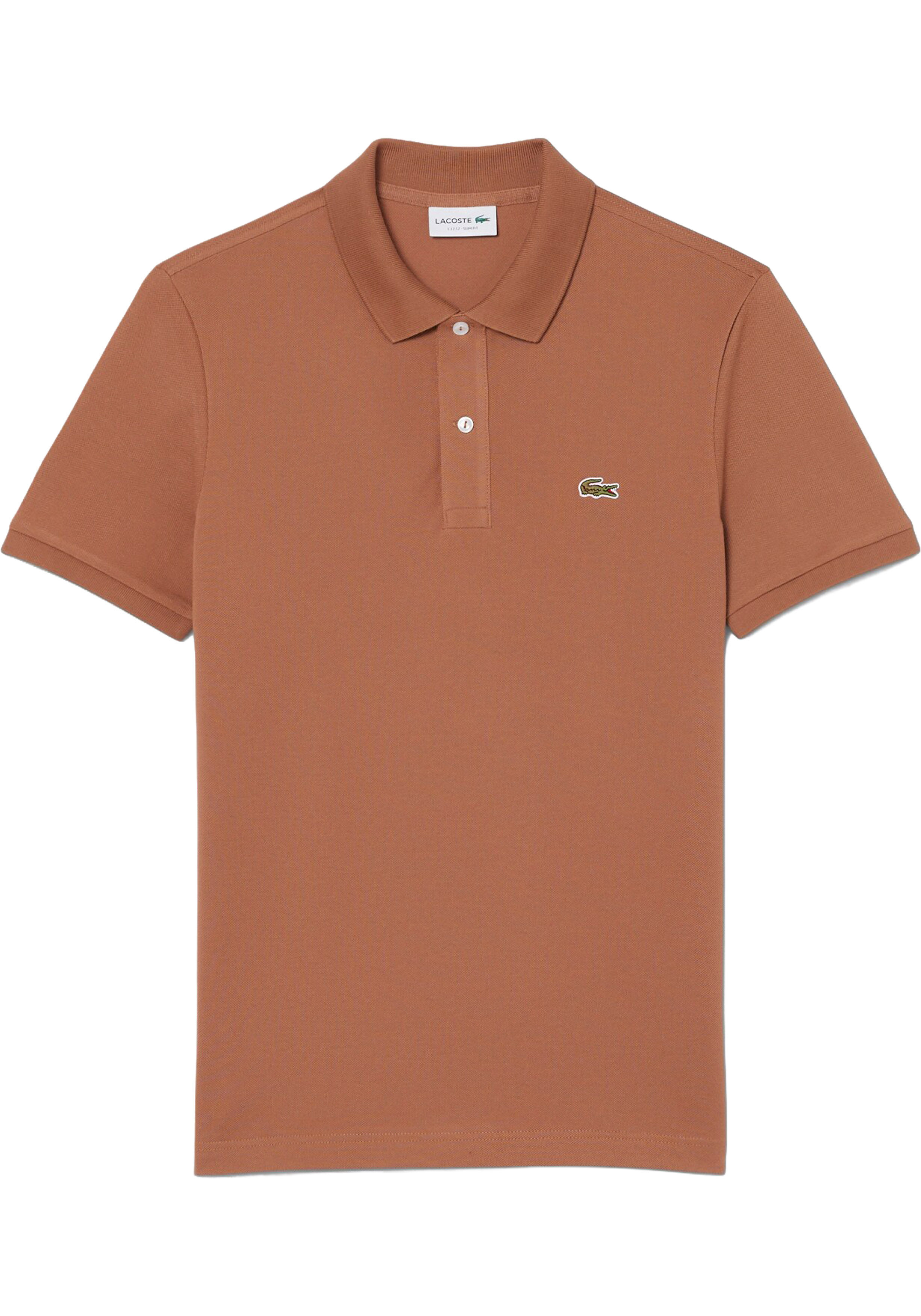 Lacoste Slim Fit polo, pecannoot bruin