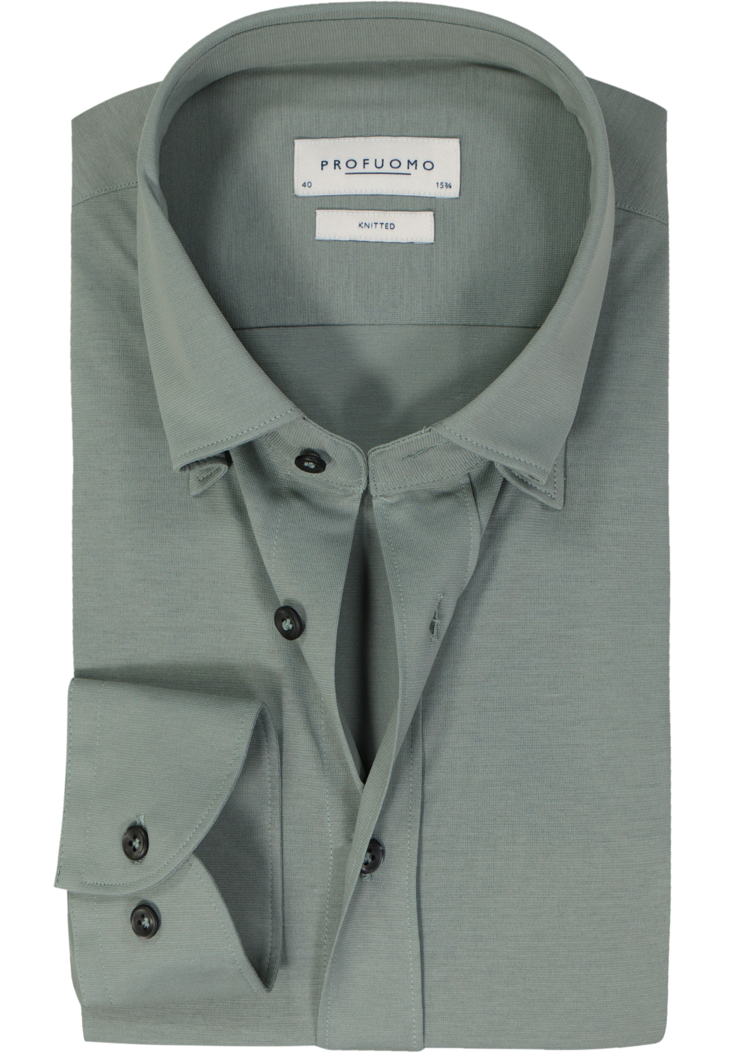 Profuomo slim fit heren overhemd, jersey, groen